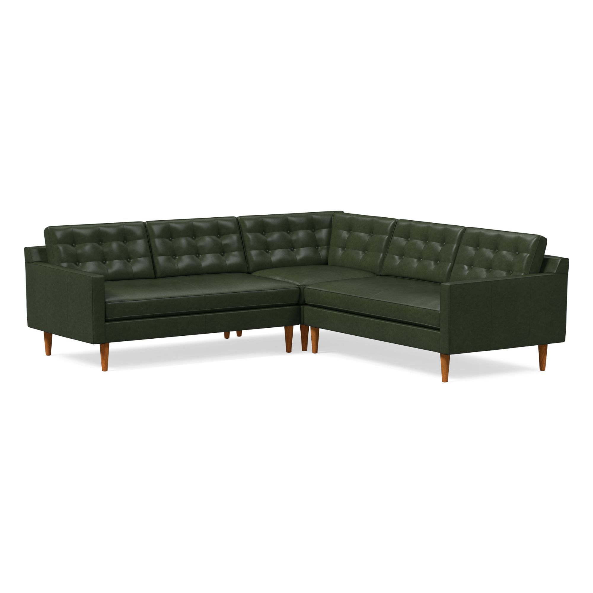 Drake Leather 3-Piece L-Shaped Sectional (100") | West Elm