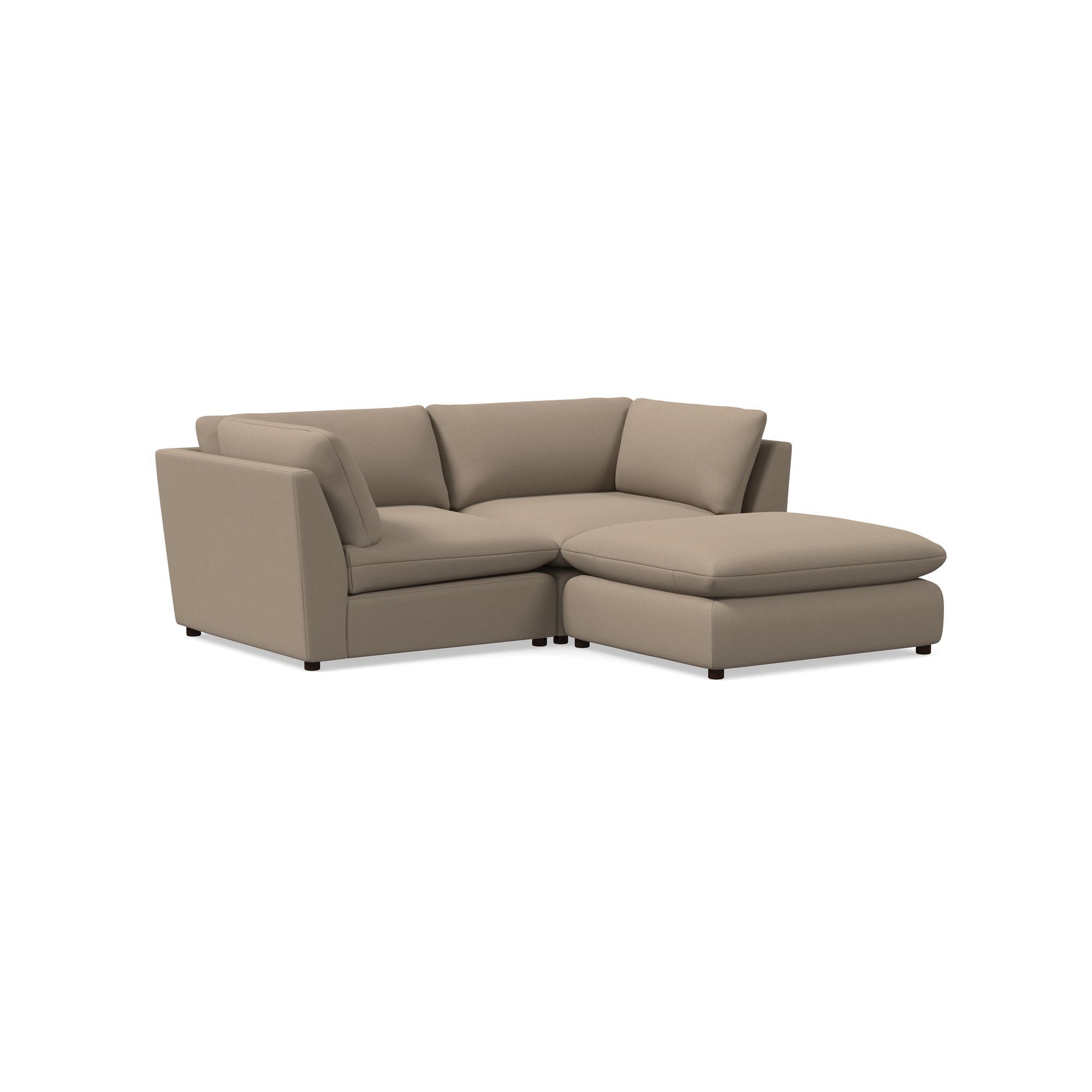 Hampton Modular Small 3-Piece Ottoman Sectional (88") | West Elm