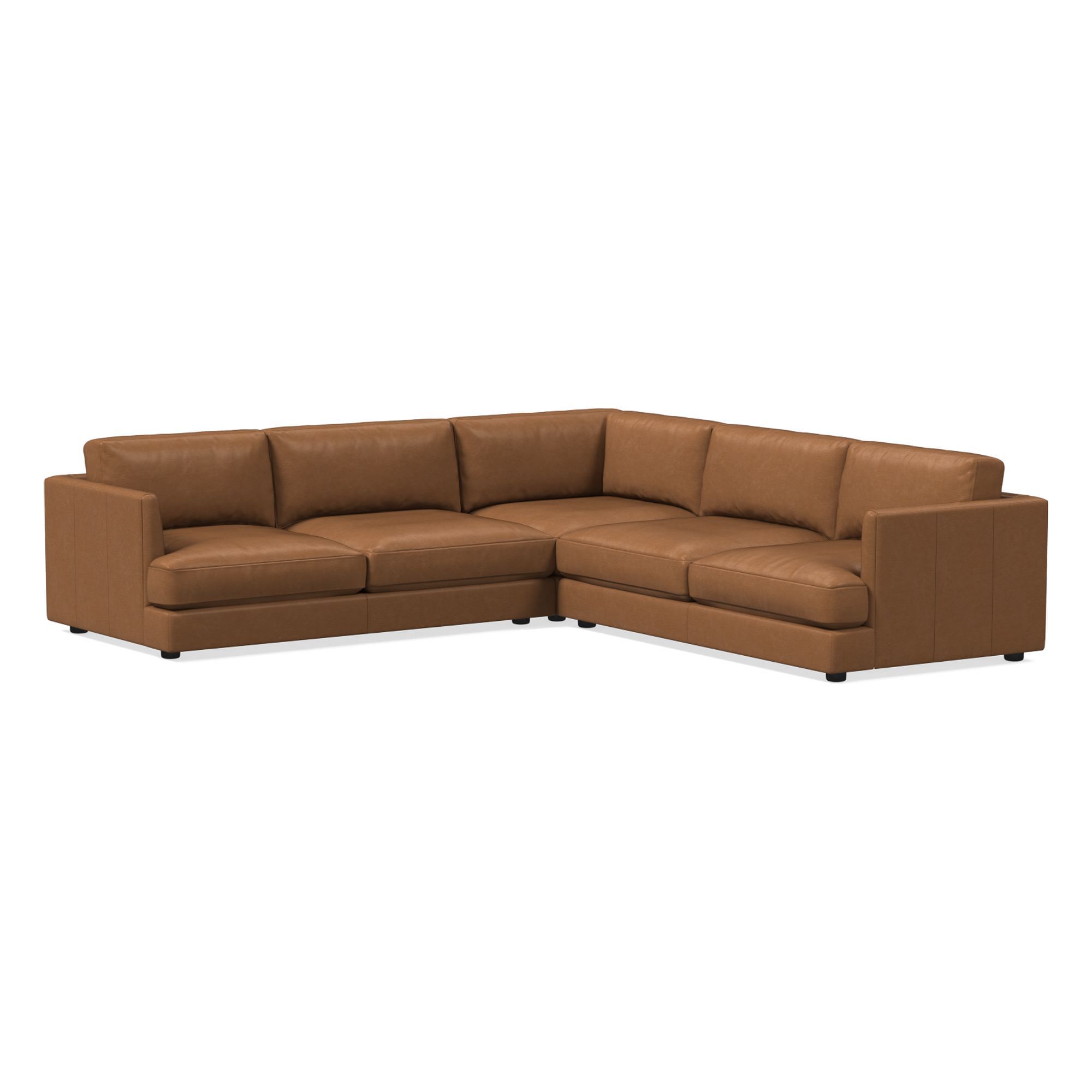 Haven Leather 3 Piece L-Shaped Sectional | Sofa With Chaise West Elm