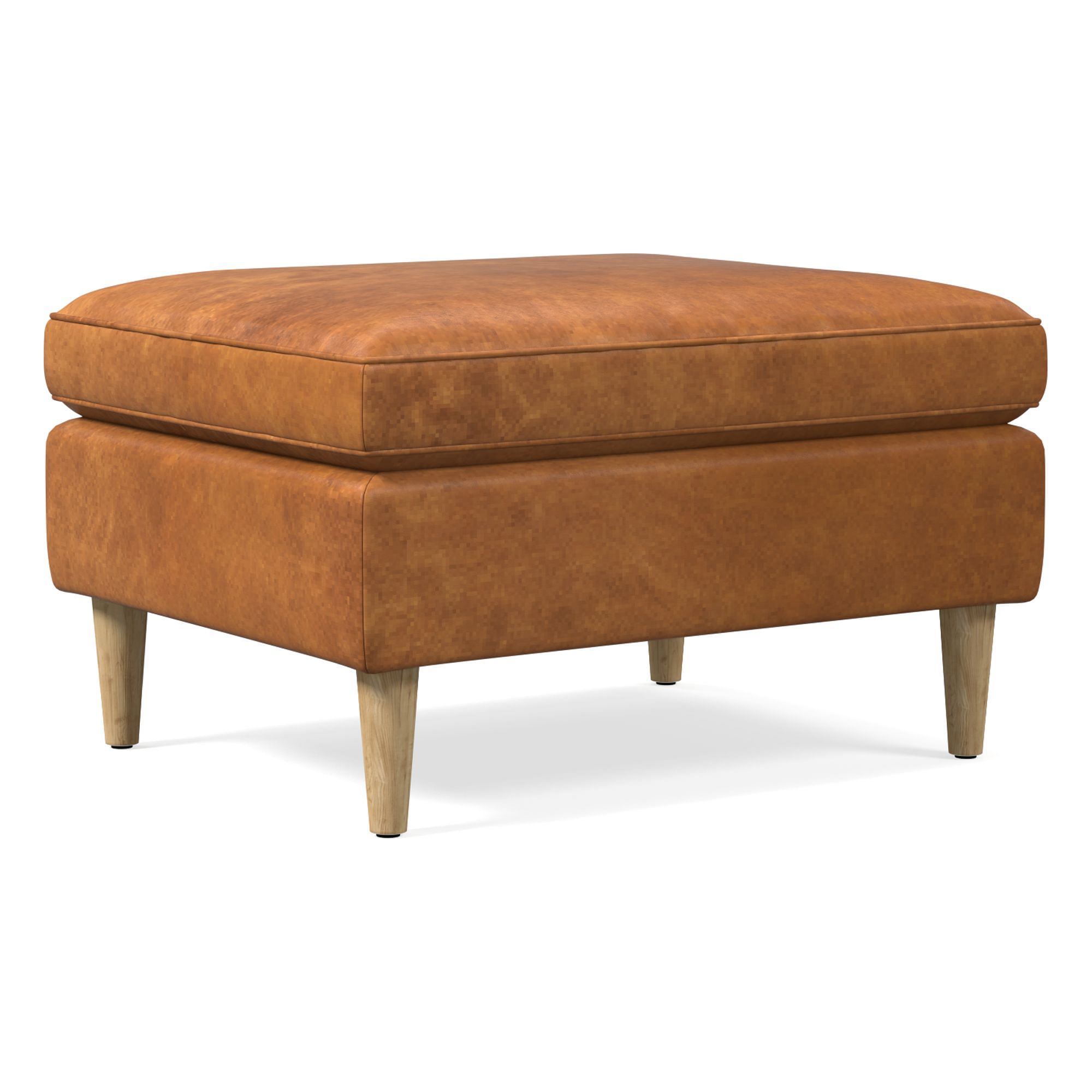 Hamilton Leather Ottoman | West Elm