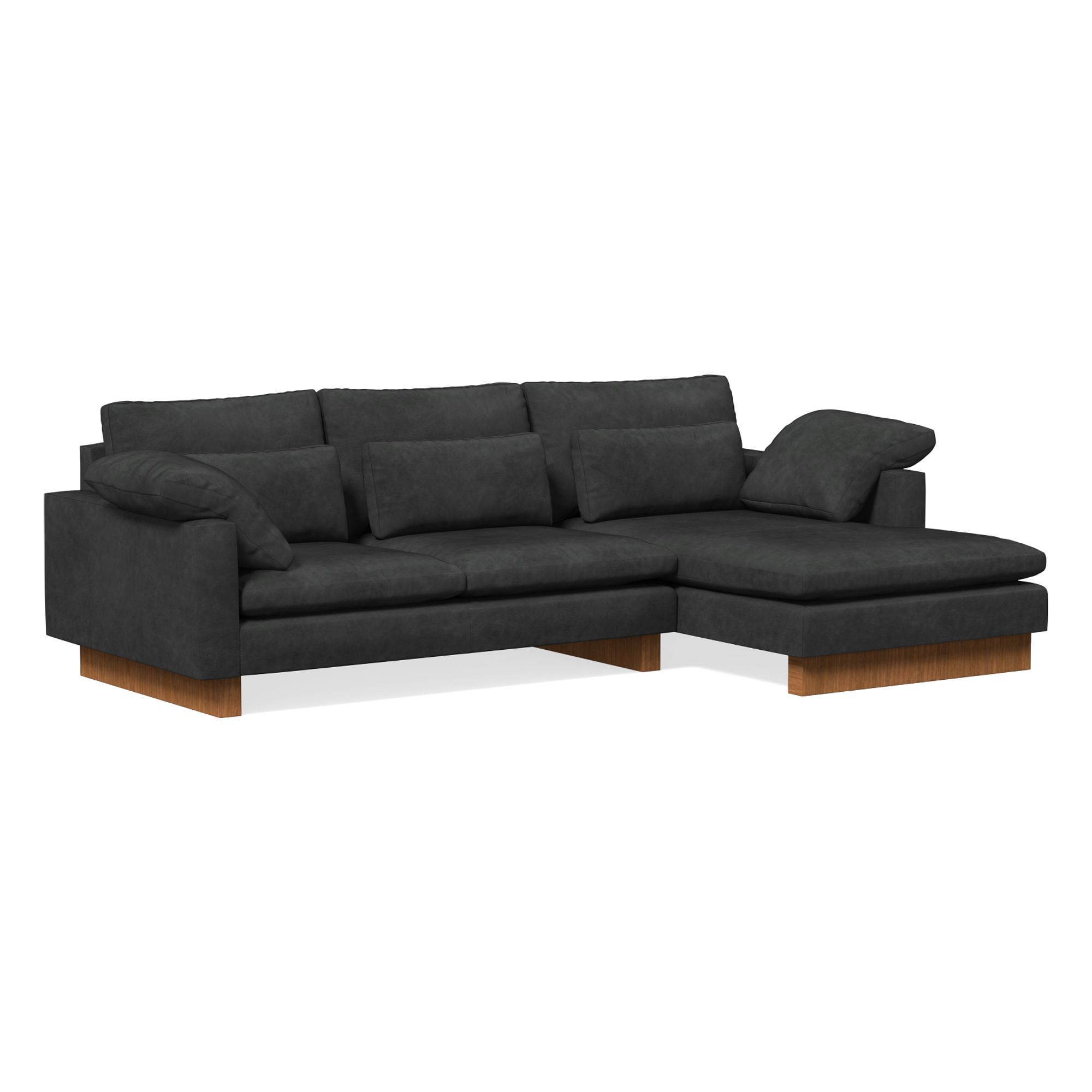 Harmony Leather 2-Piece Chaise Sectional (117") | West Elm