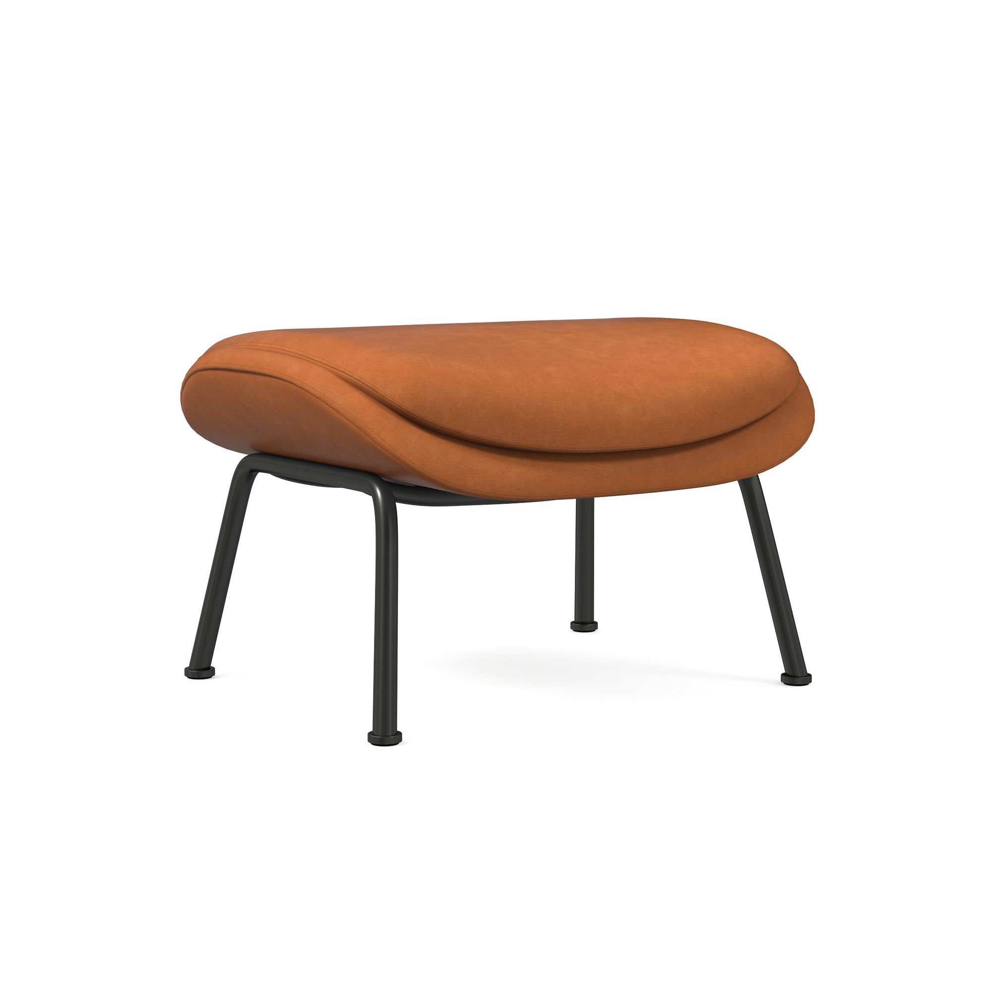 Fillmore Mid-Century Leather Ottoman | West Elm