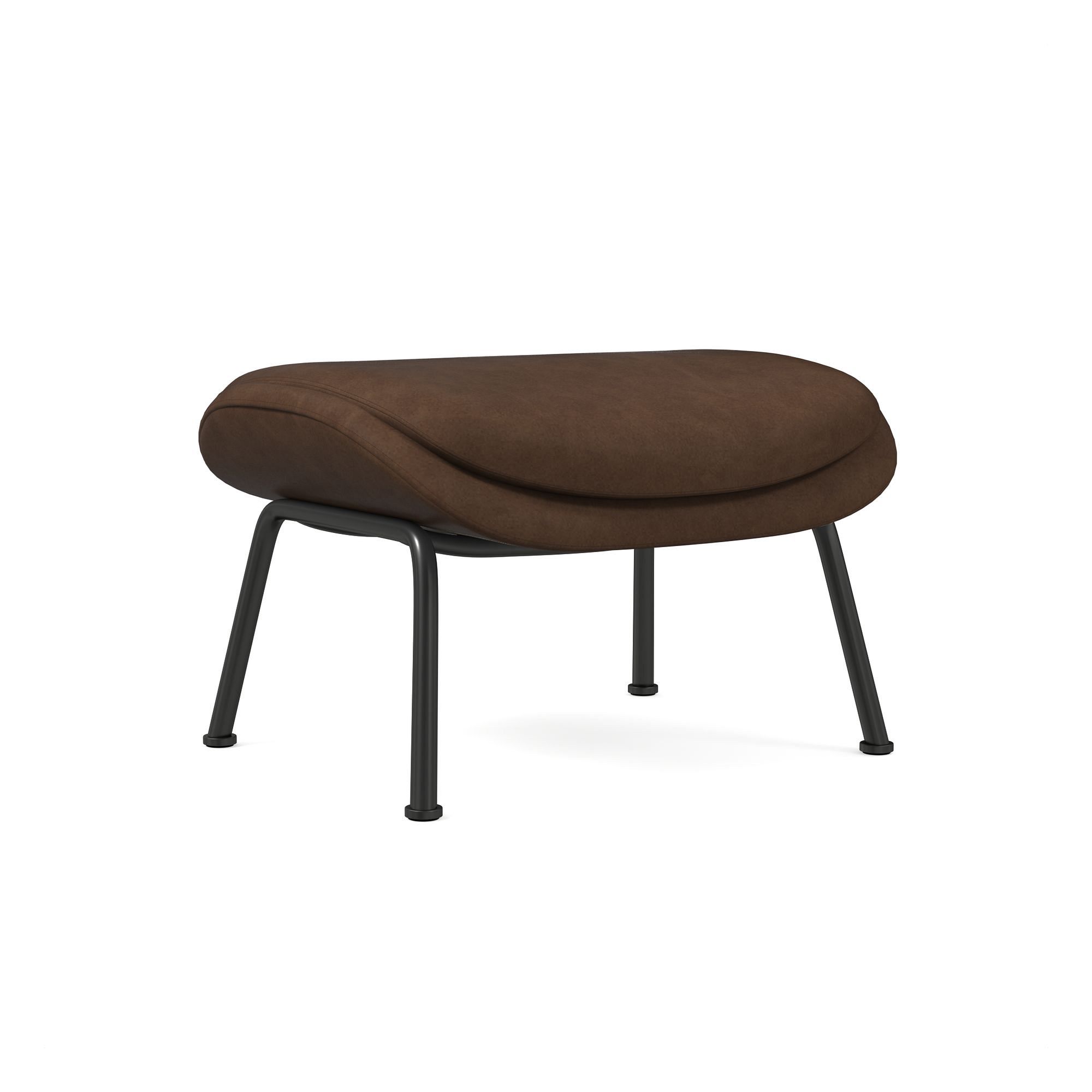 Fillmore Mid-Century Leather Ottoman | West Elm