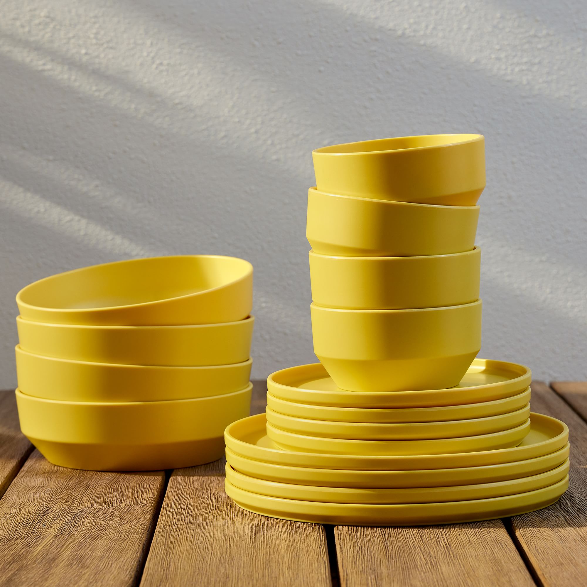 Modern Melamine Outdoor Dinnerware (Set of 16) | West Elm