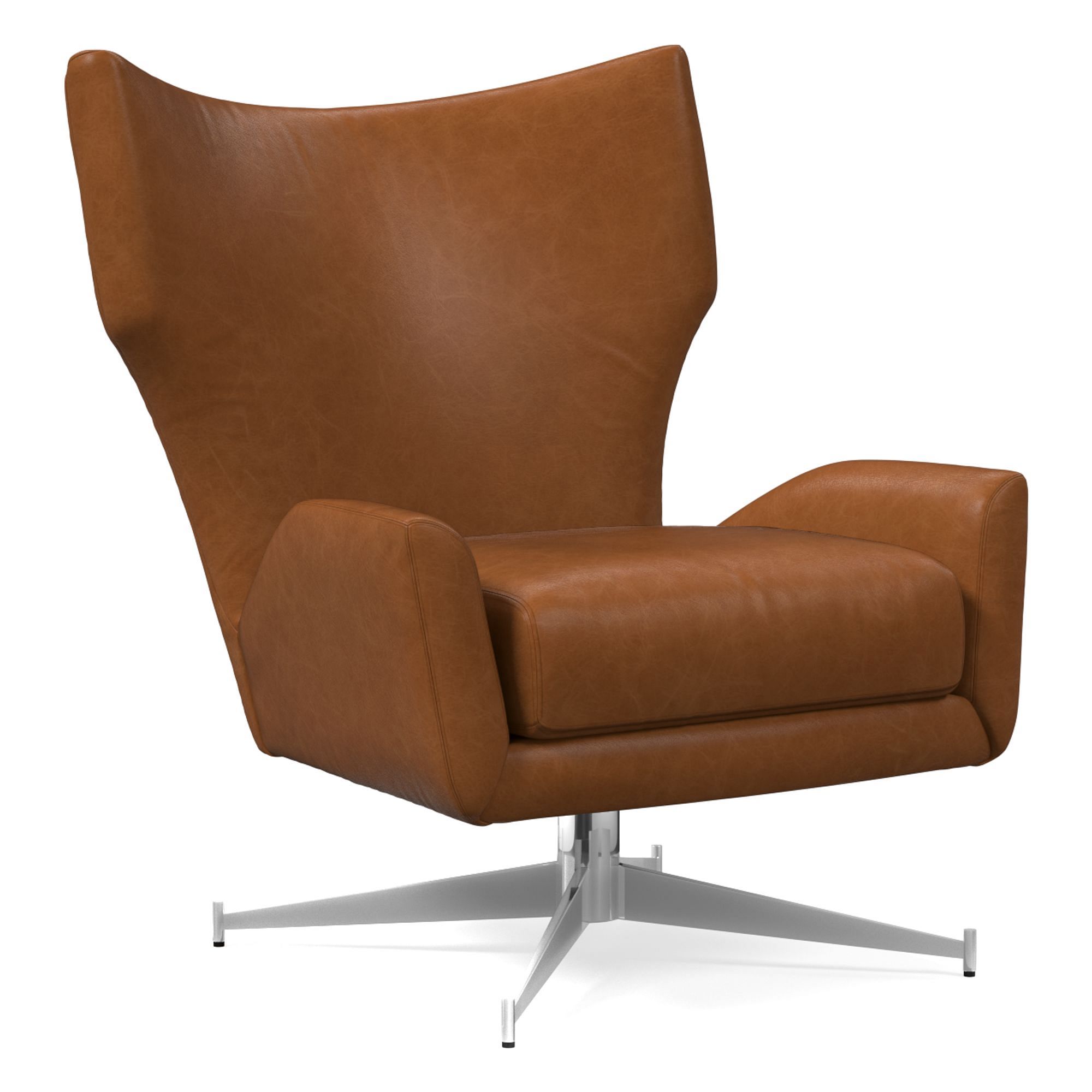 Hemming Leather Swivel Chair | West Elm