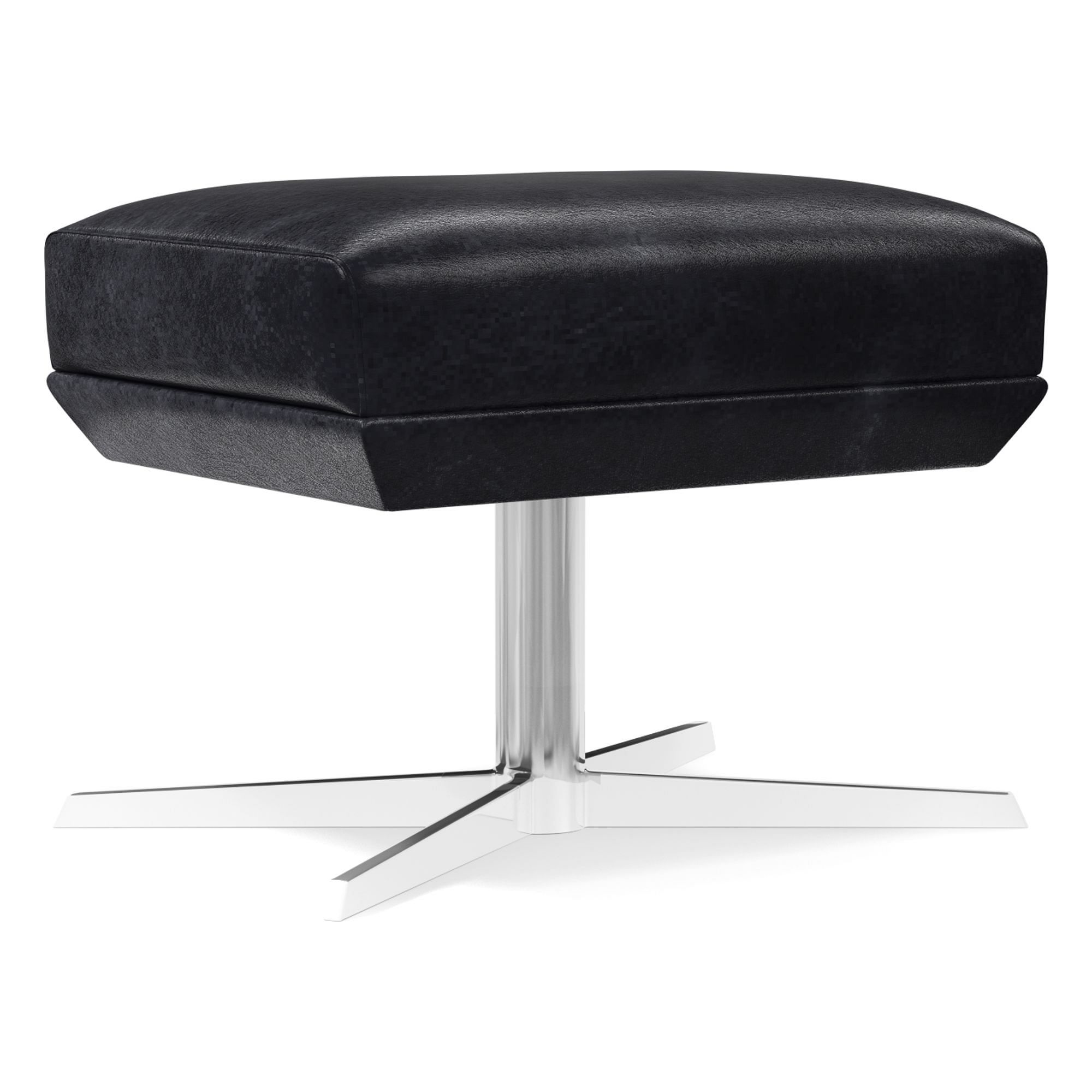 Austin Leather Swivel Ottoman | West Elm