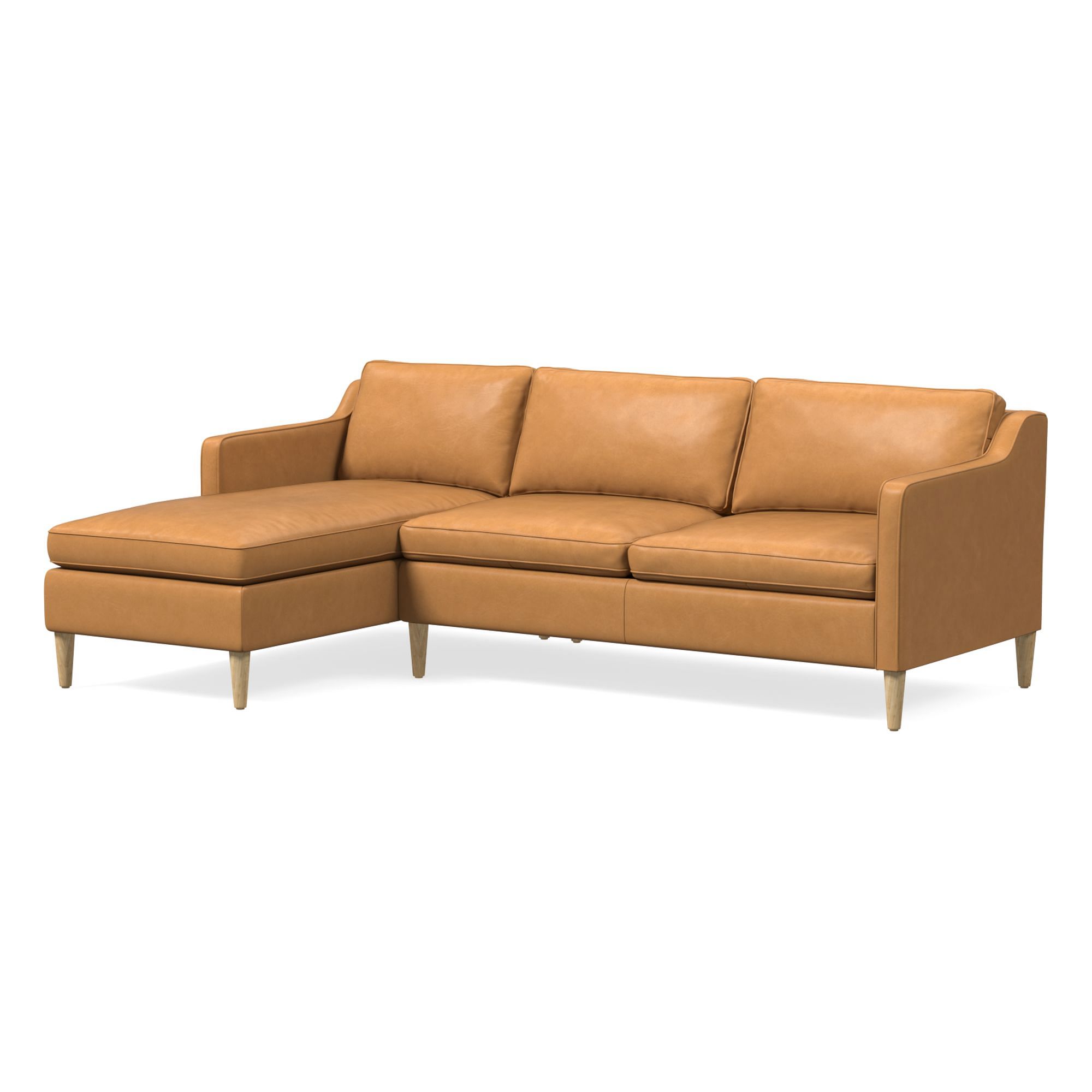 Hamilton Leather 2-Piece Chaise Sectional (83"–93") | West Elm