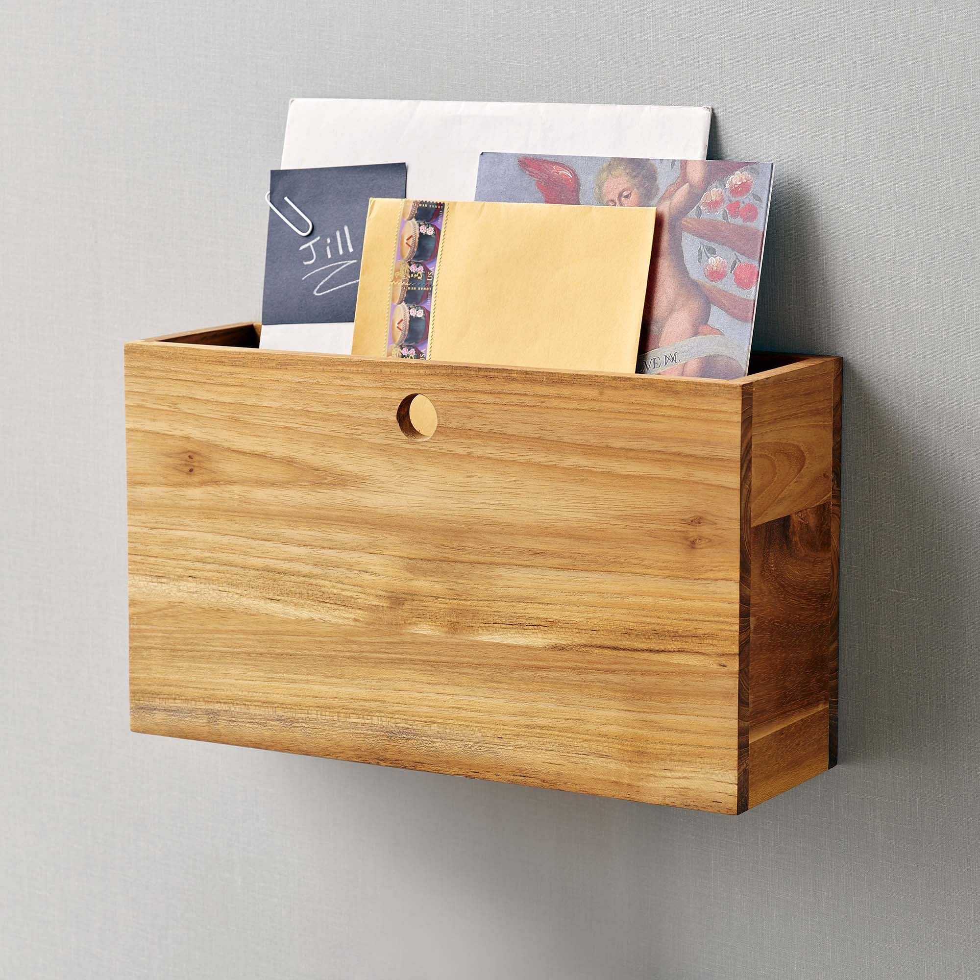 Takara Wood Wall Mounted Basket | West Elm