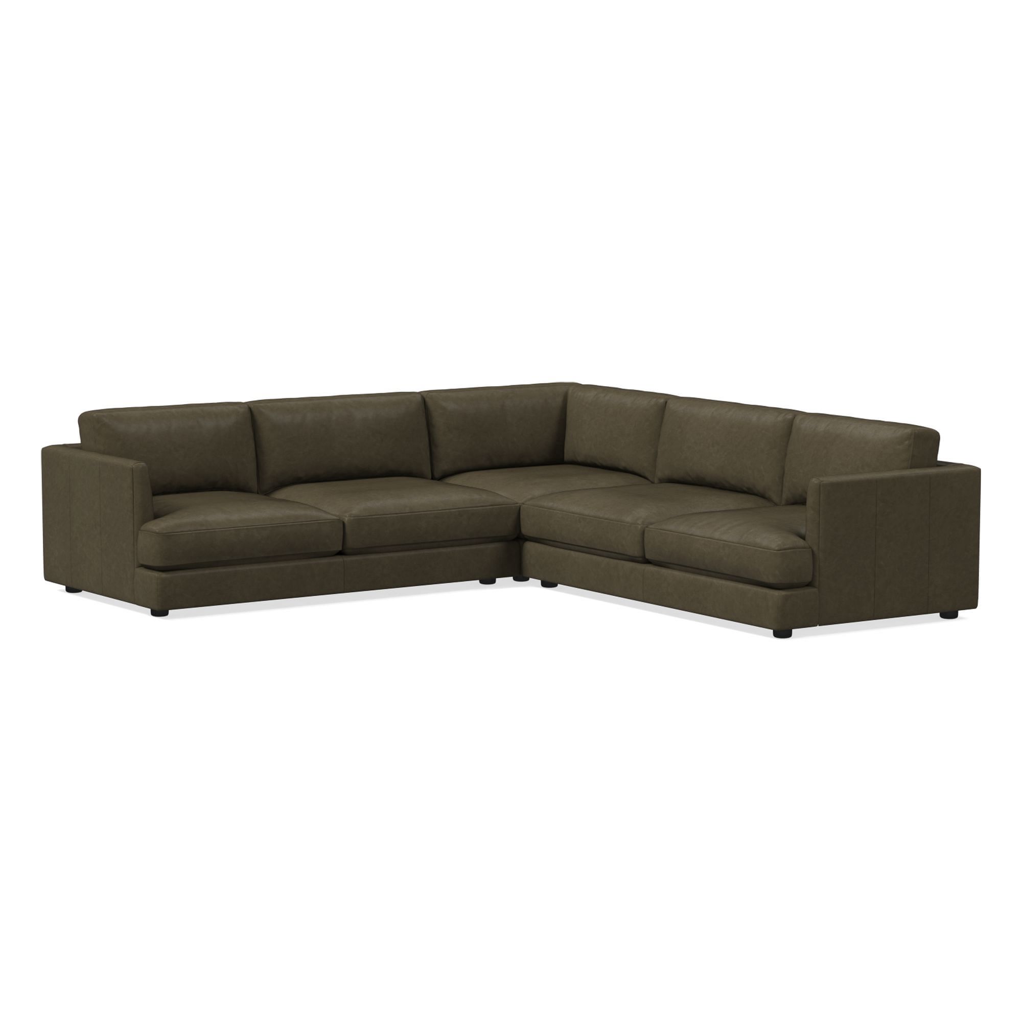 Haven Leather 3 Piece L-Shaped Sectional | Sofa With Chaise West Elm