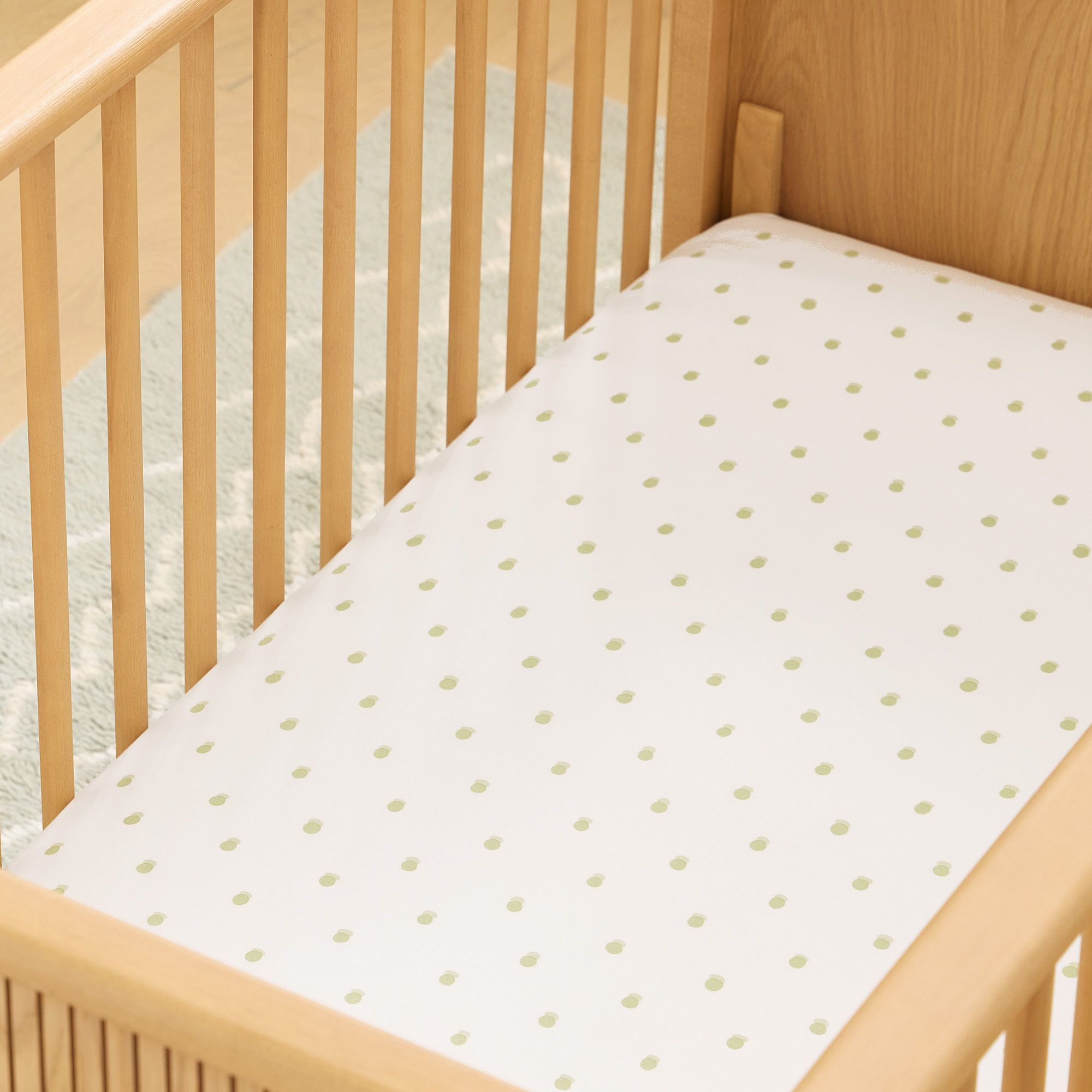 Organic Shadow Dot Crib Fitted Sheet | West Elm