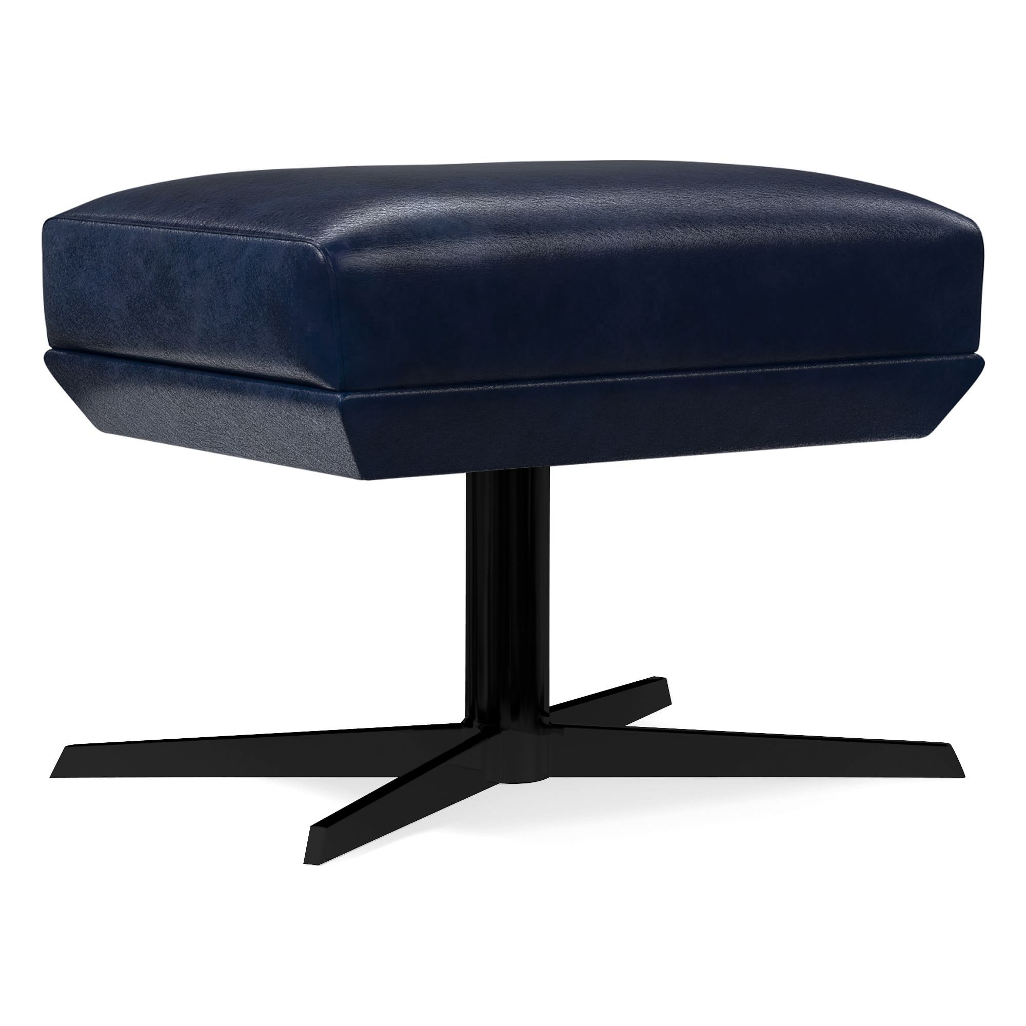 Austin Leather Swivel Ottoman | West Elm