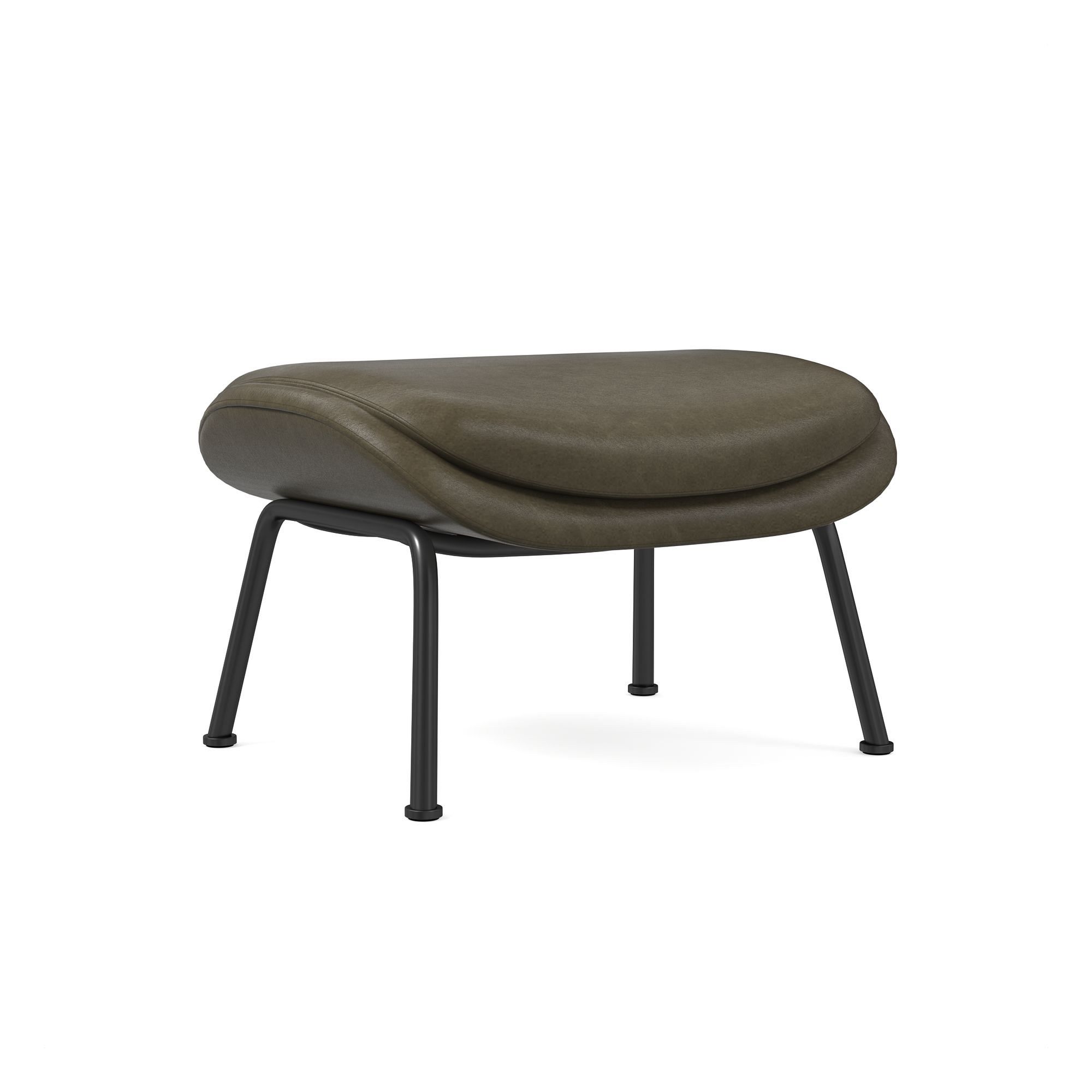 Fillmore Mid-Century Leather Ottoman | West Elm