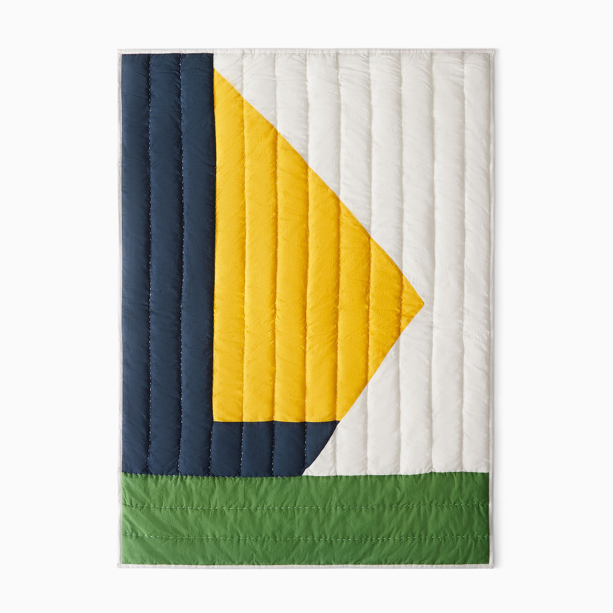 Airy Cotton Voile Geo Toddler Quilt | West Elm