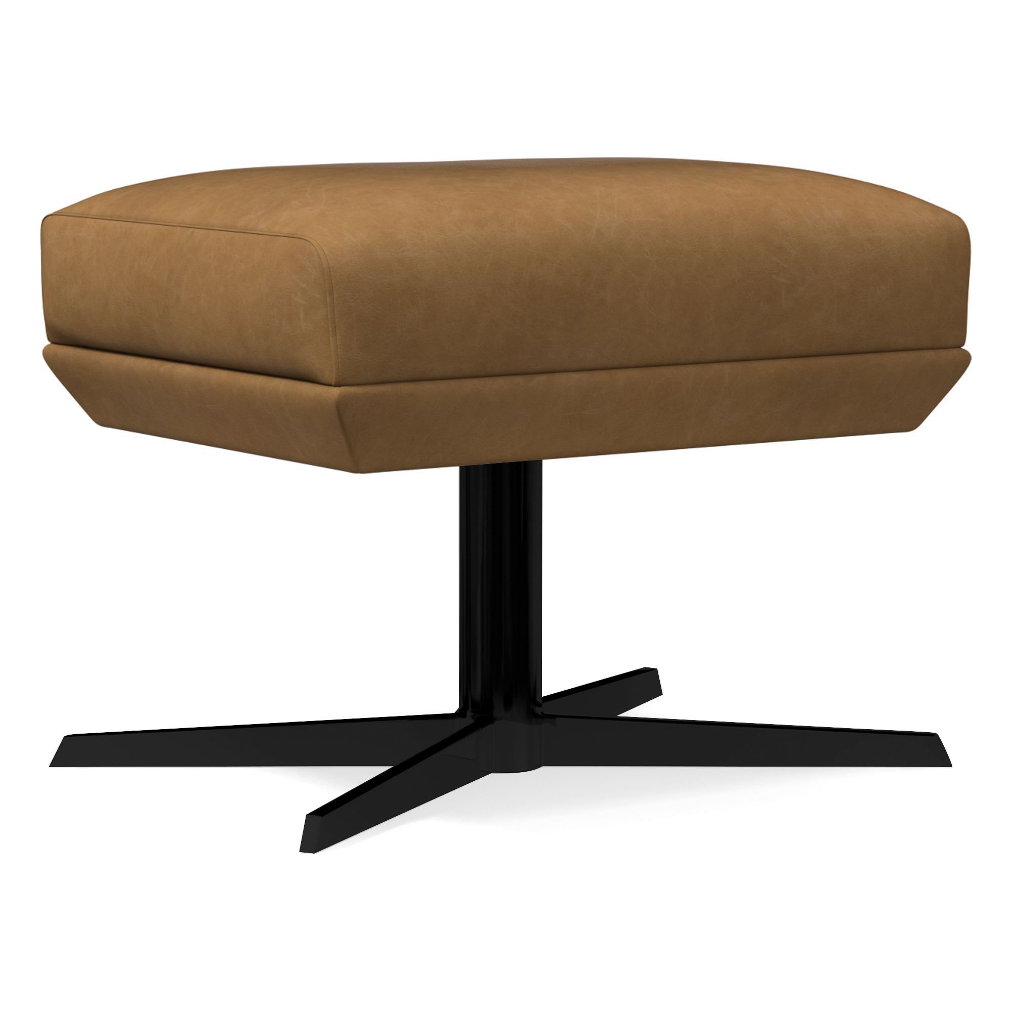 Austin Leather Swivel Ottoman | West Elm