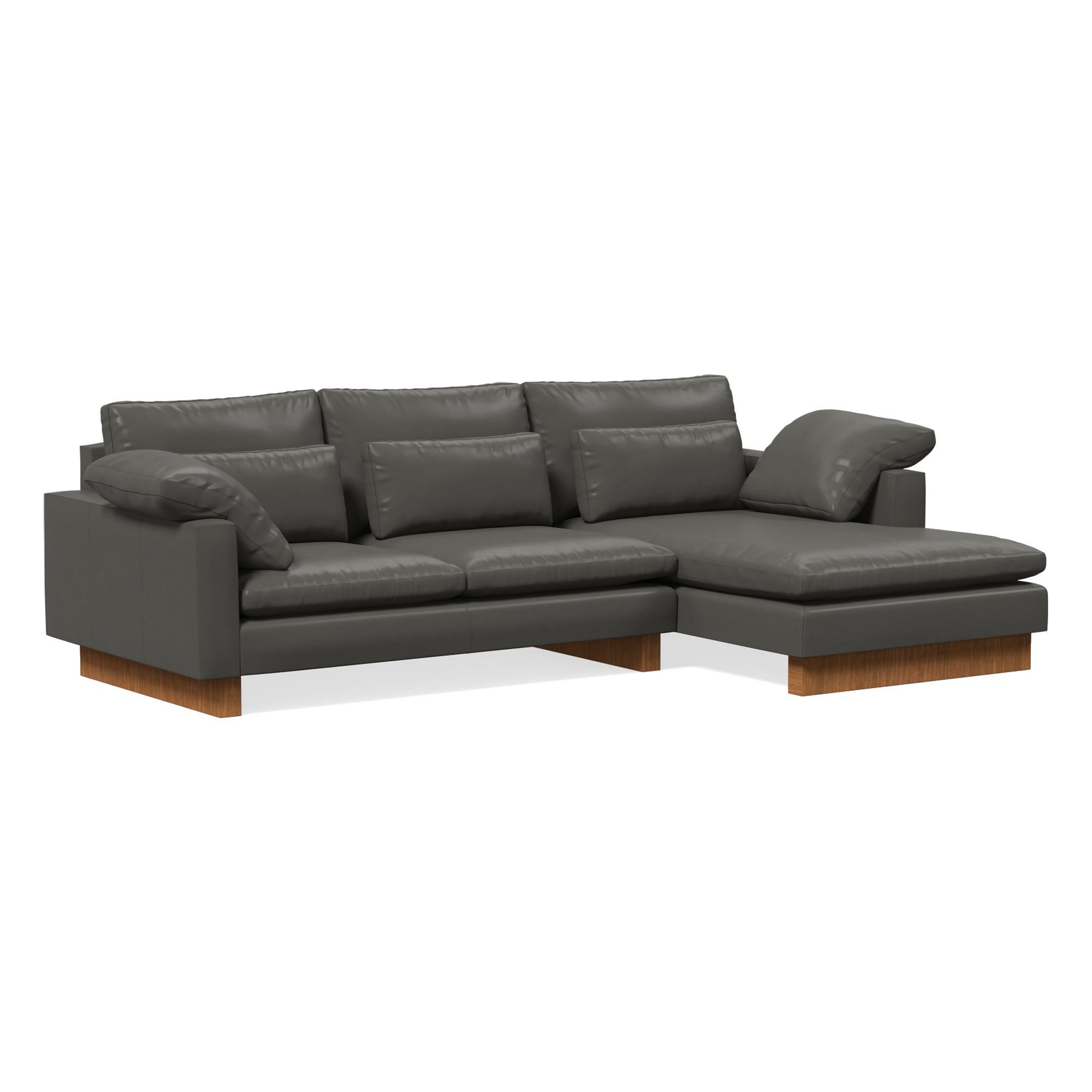 Harmony Leather 2-Piece Chaise Sectional (117") | West Elm