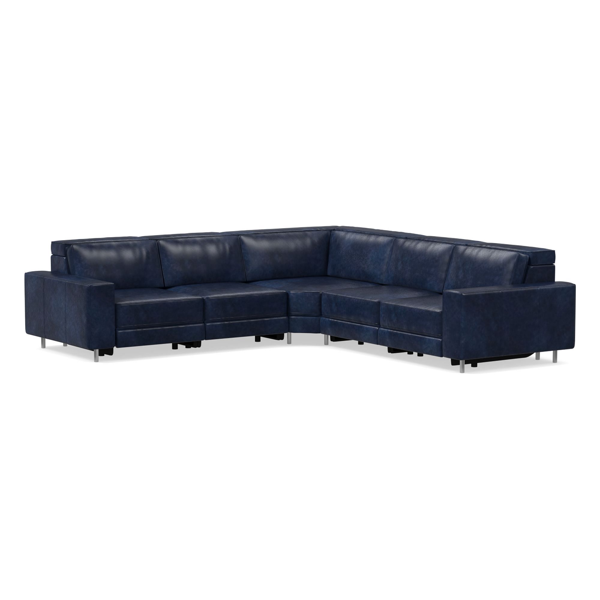 Axel Motion Leather 5 Piece Sectional | Sofa With Chaise West Elm