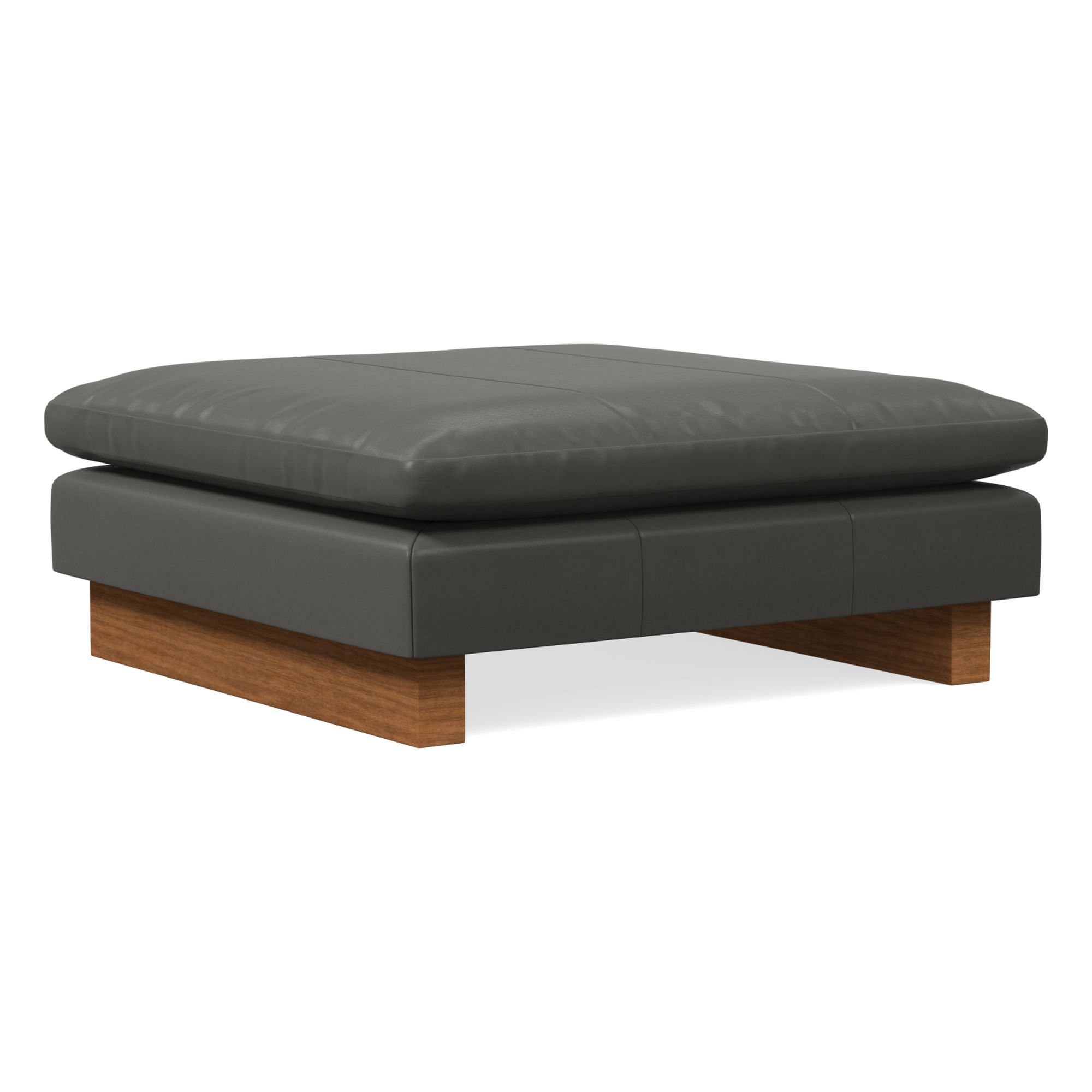 Harmony Leather Ottoman | West Elm