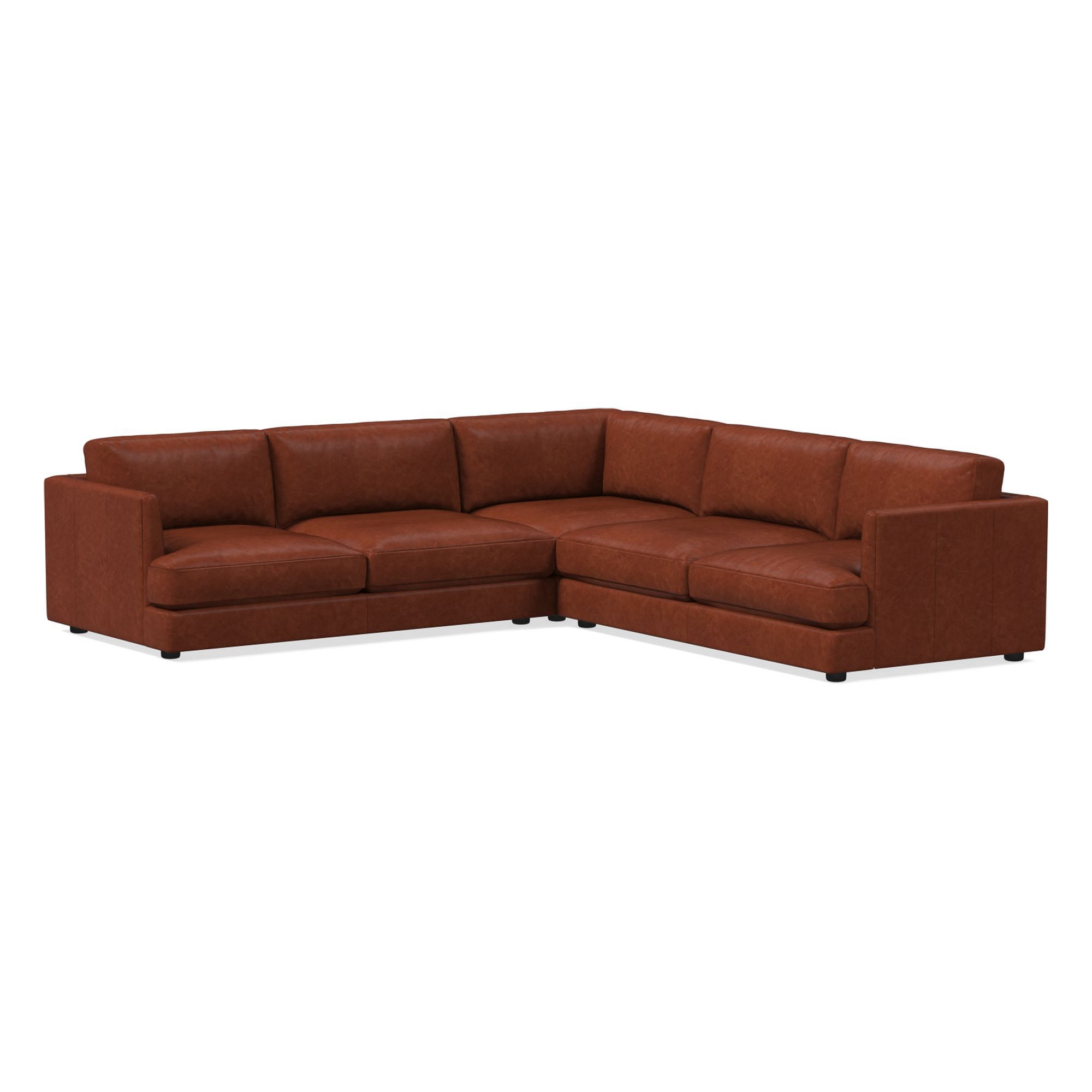 Haven Leather 3 Piece L-Shaped Sectional | Sofa With Chaise West Elm