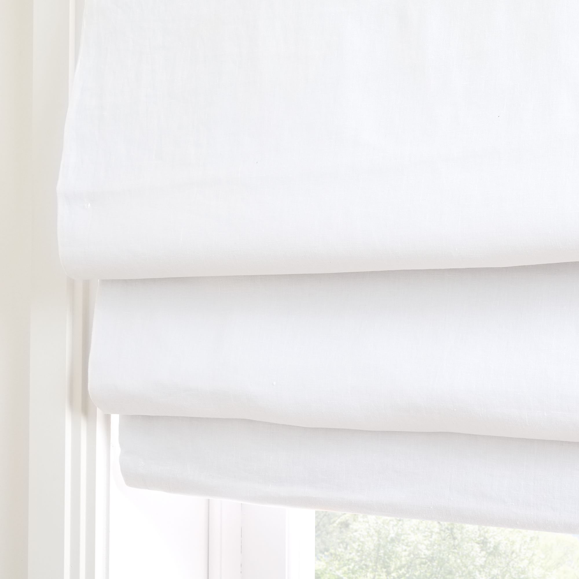 Custom Linen Cordless Roman Shade | West Elm