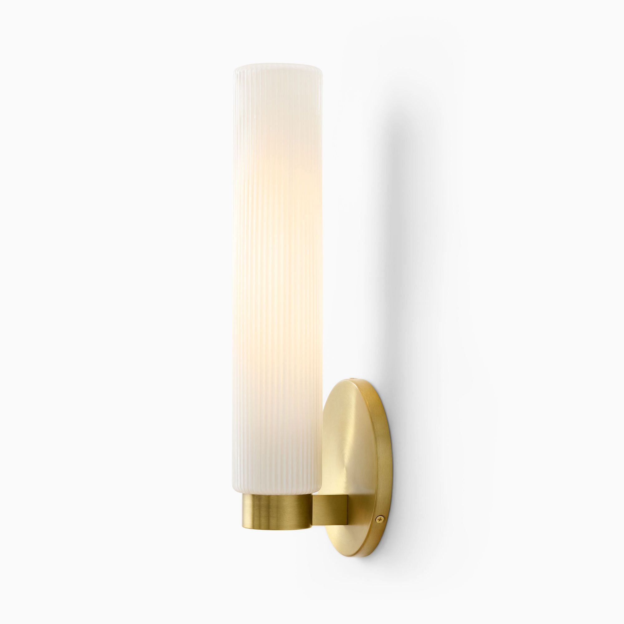 Fluted Glass Indoor/Outdoor Sconce (16") - ADA | West Elm