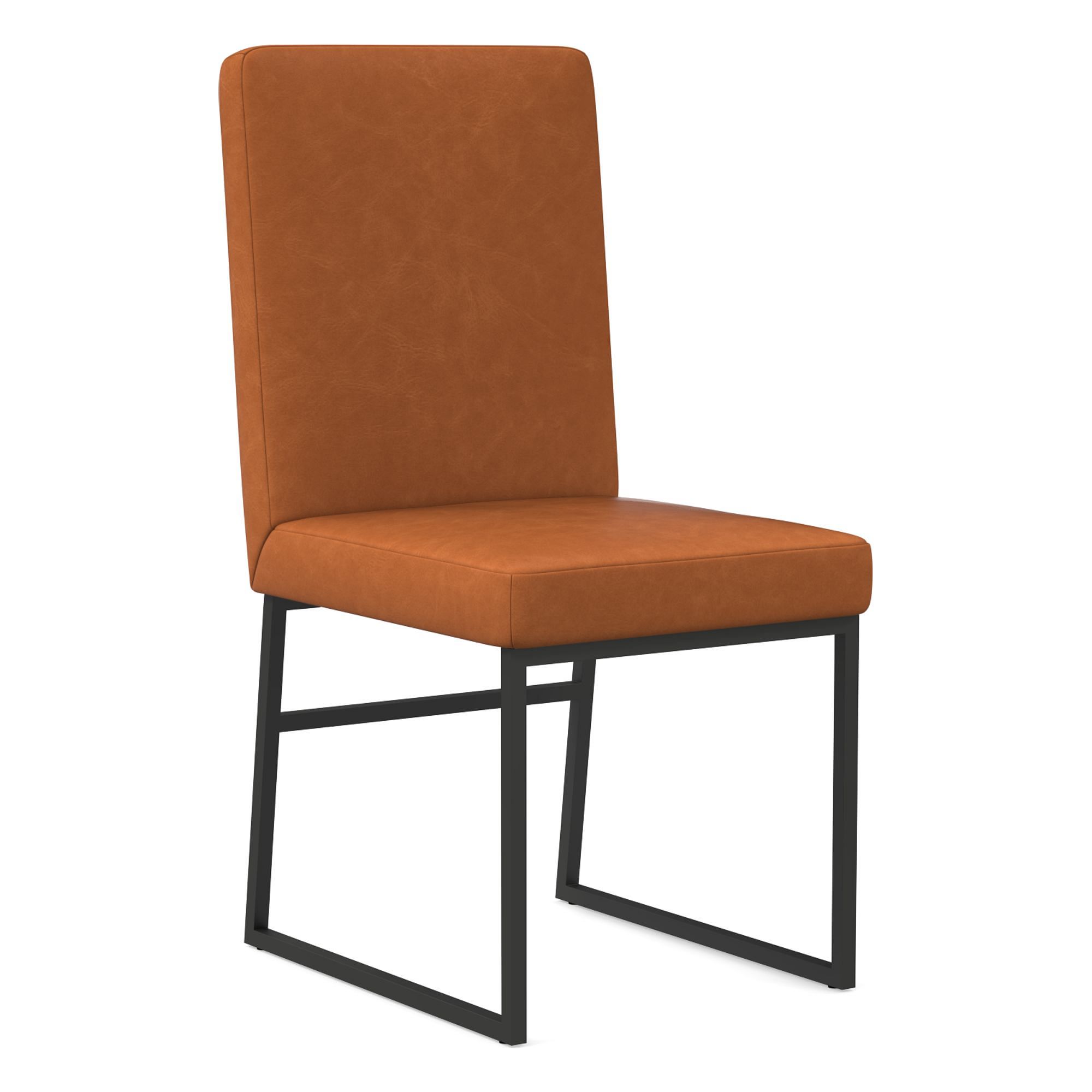 Range Leather High-Back Dining Chair | West Elm