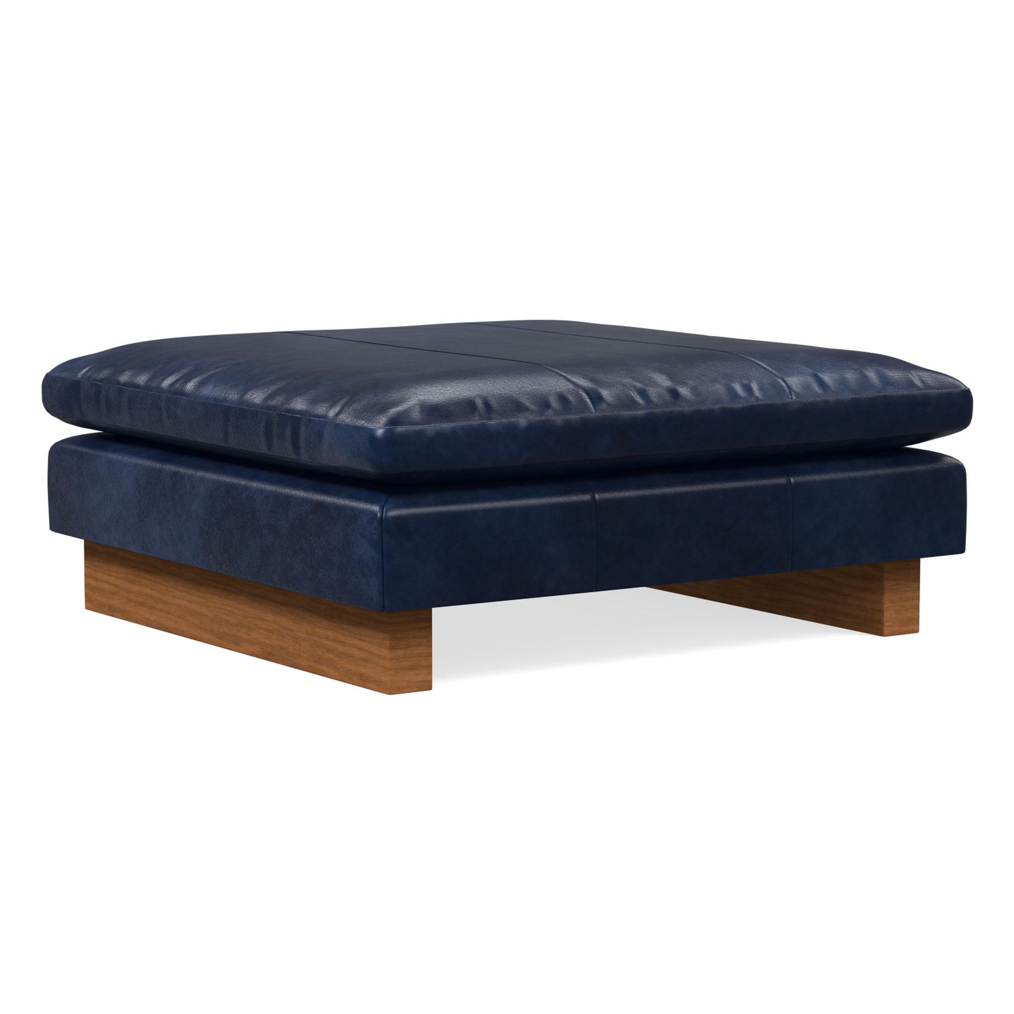 Harmony Leather Ottoman | West Elm