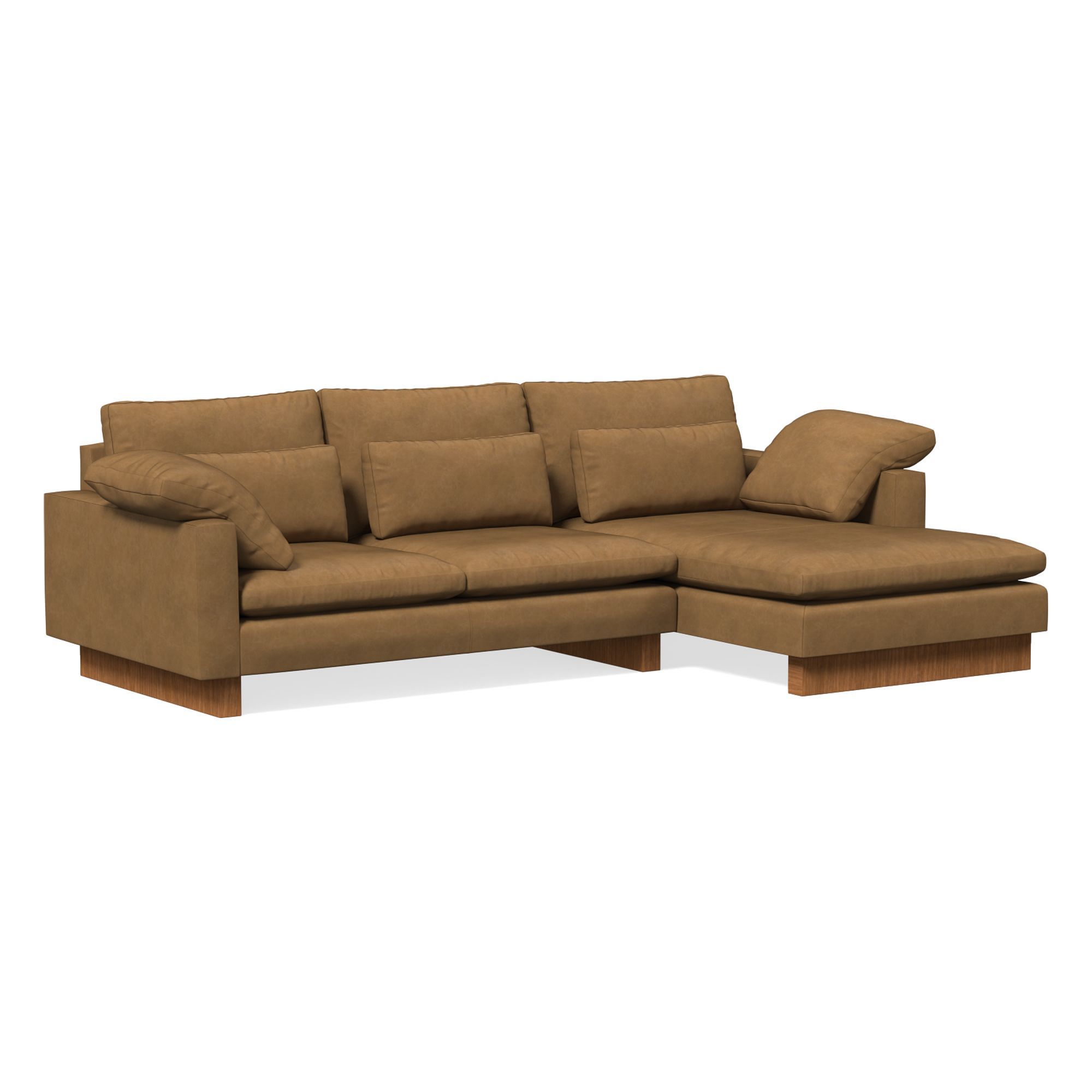 Harmony Leather 2-Piece Chaise Sectional (117") | West Elm