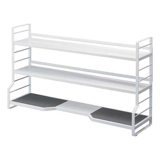 Yamazaki Modern 3-Tier White Steel Countertop Kitchen Shelf