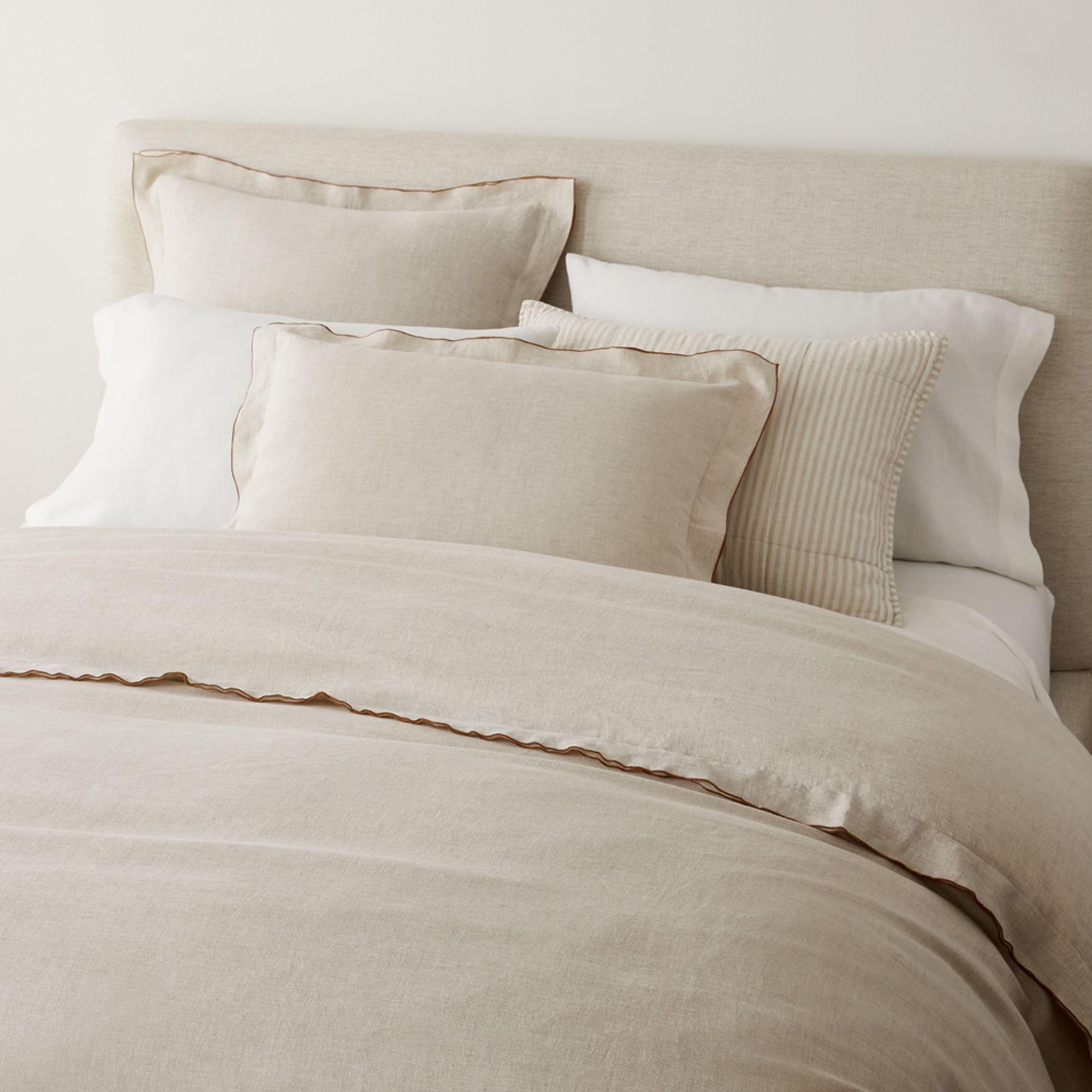 European Flax Linen Merrow Edge Duvet Cover & Shams | West Elm