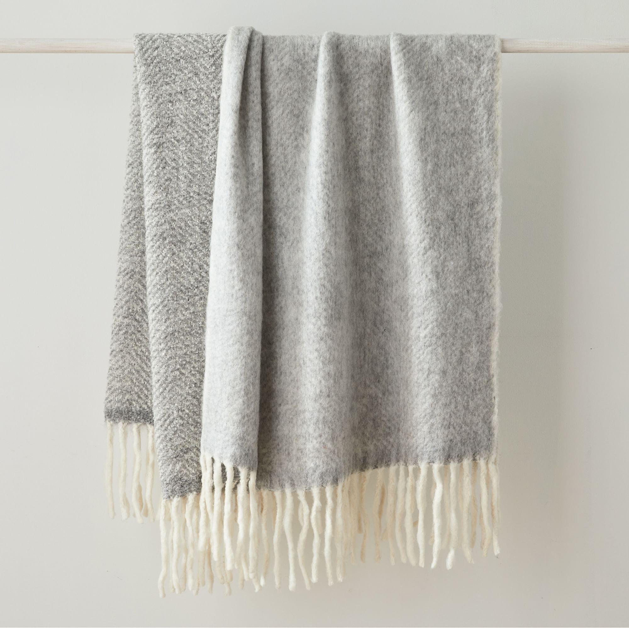 Brushed Herringbone Throw | West Elm