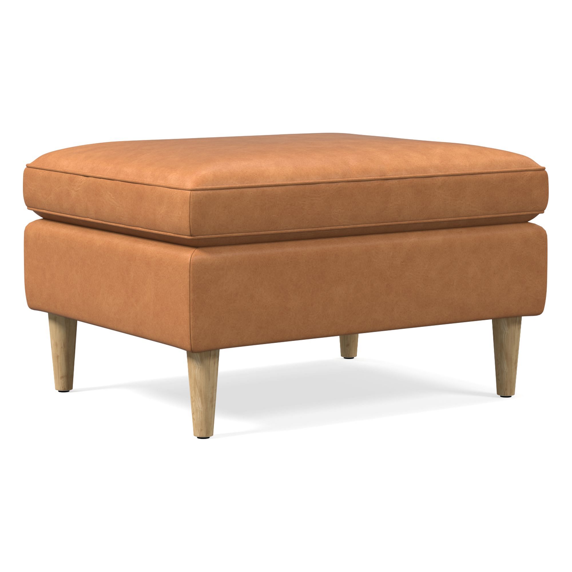 Hamilton Leather Ottoman | West Elm