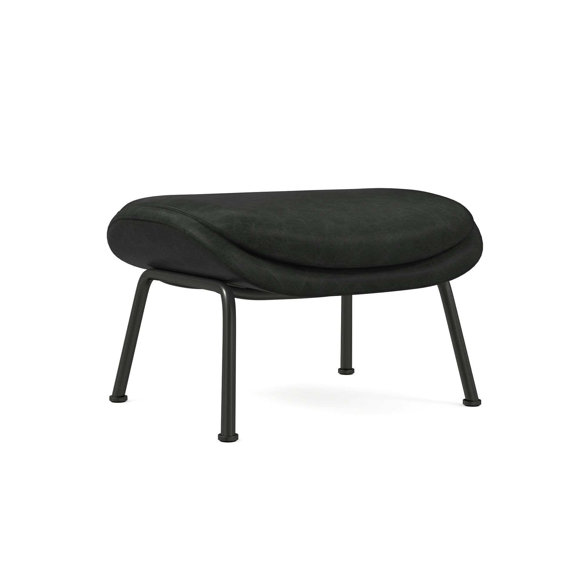 Fillmore Mid-Century Leather Ottoman | West Elm