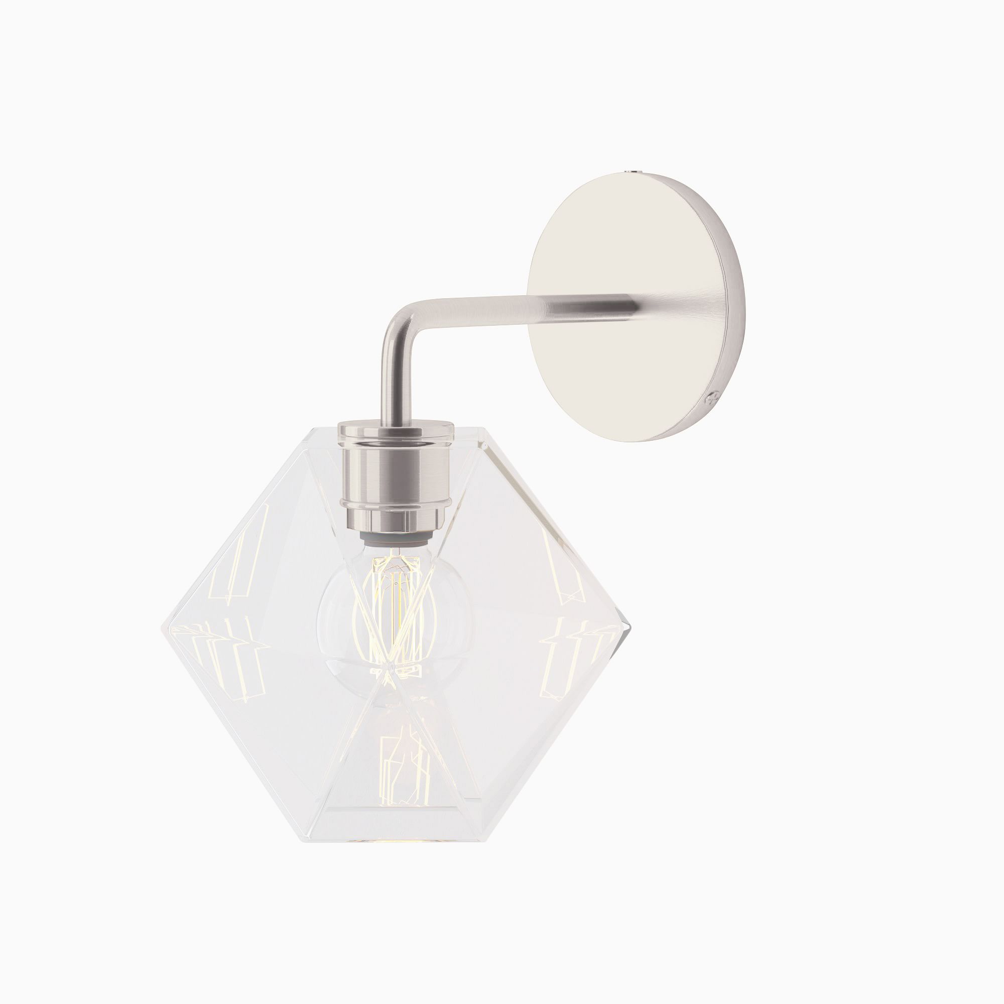 Sculptural Glass Faceted Wall Sconce - Small | West Elm