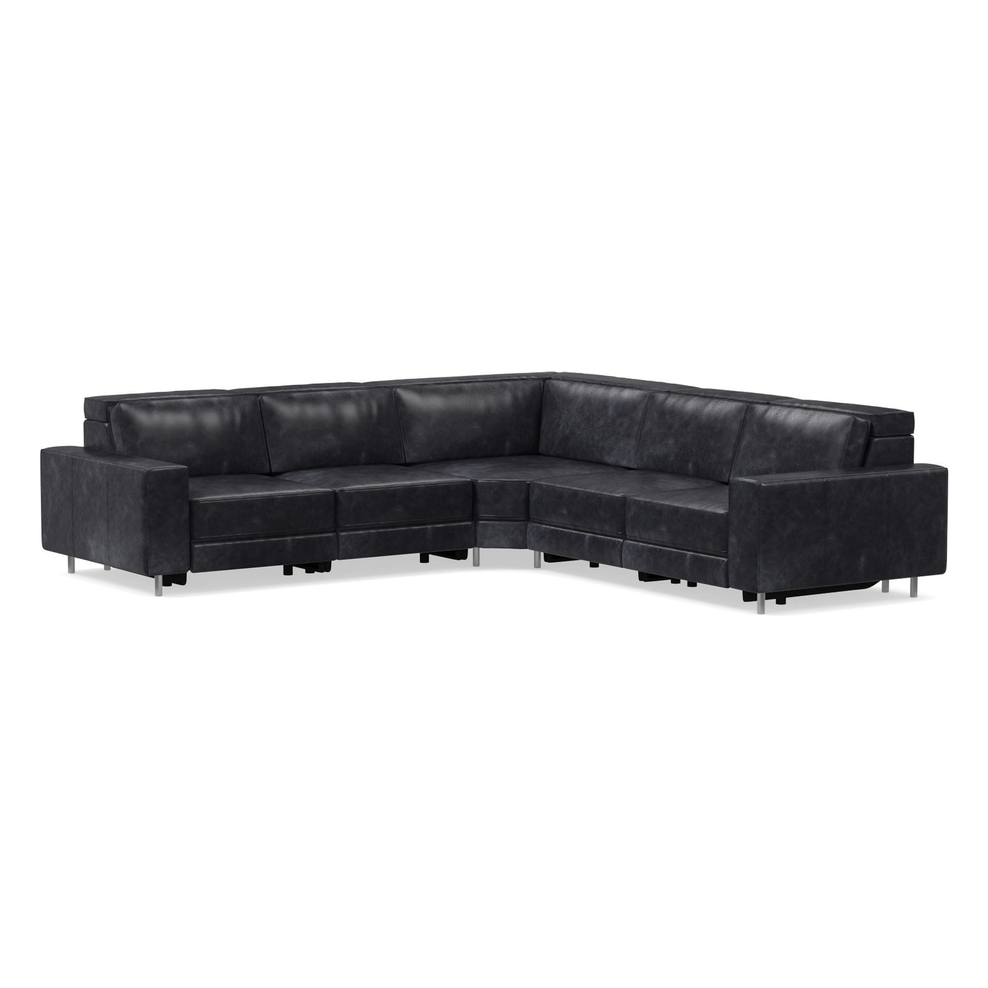 Axel Motion Leather 5 Piece Sectional | Sofa With Chaise West Elm