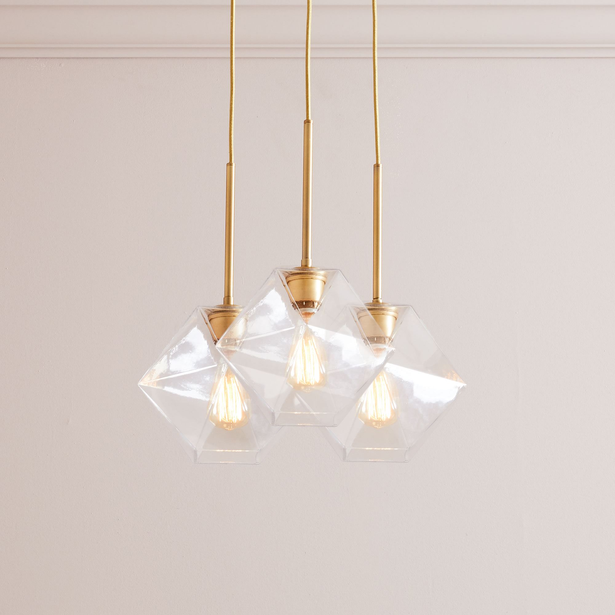 Sculptural 3-Light Faceted Chandelier | West Elm