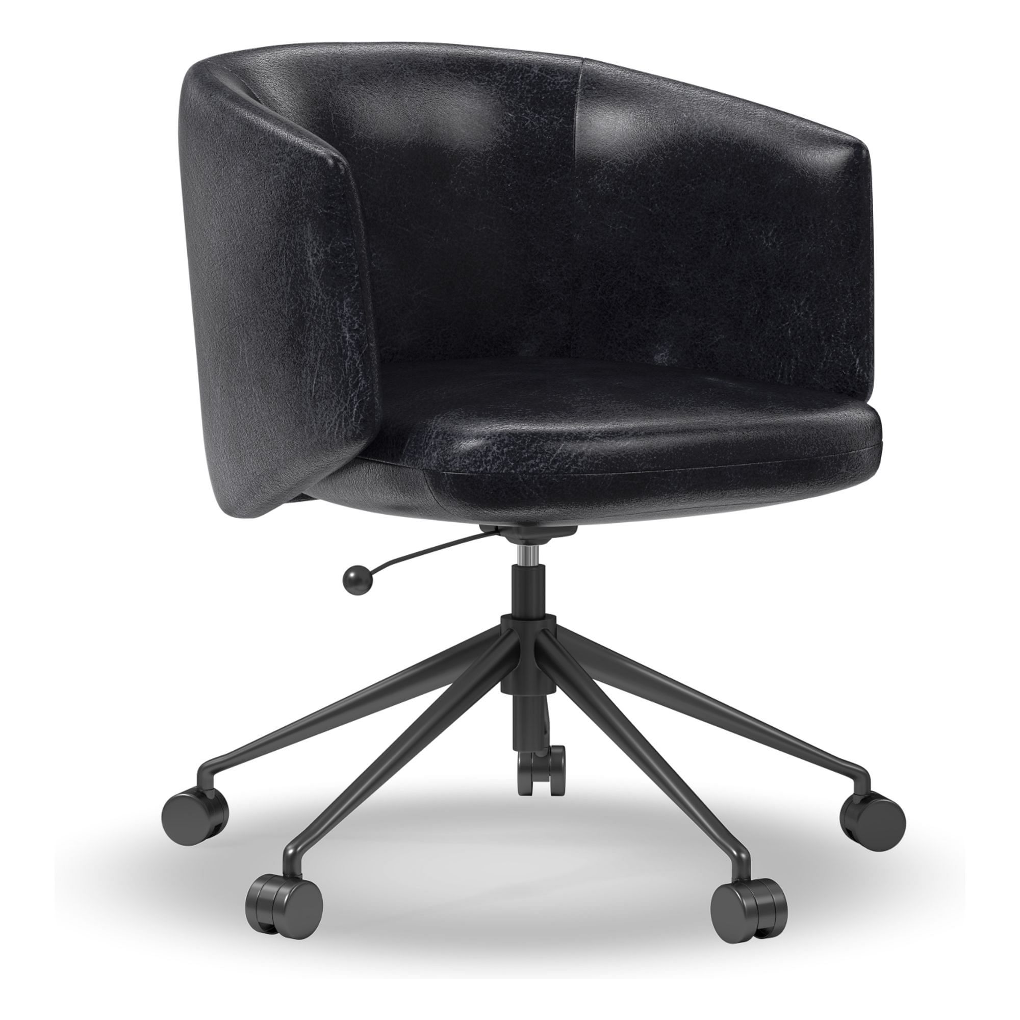 Crescent Leather Swivel Office Chair | West Elm