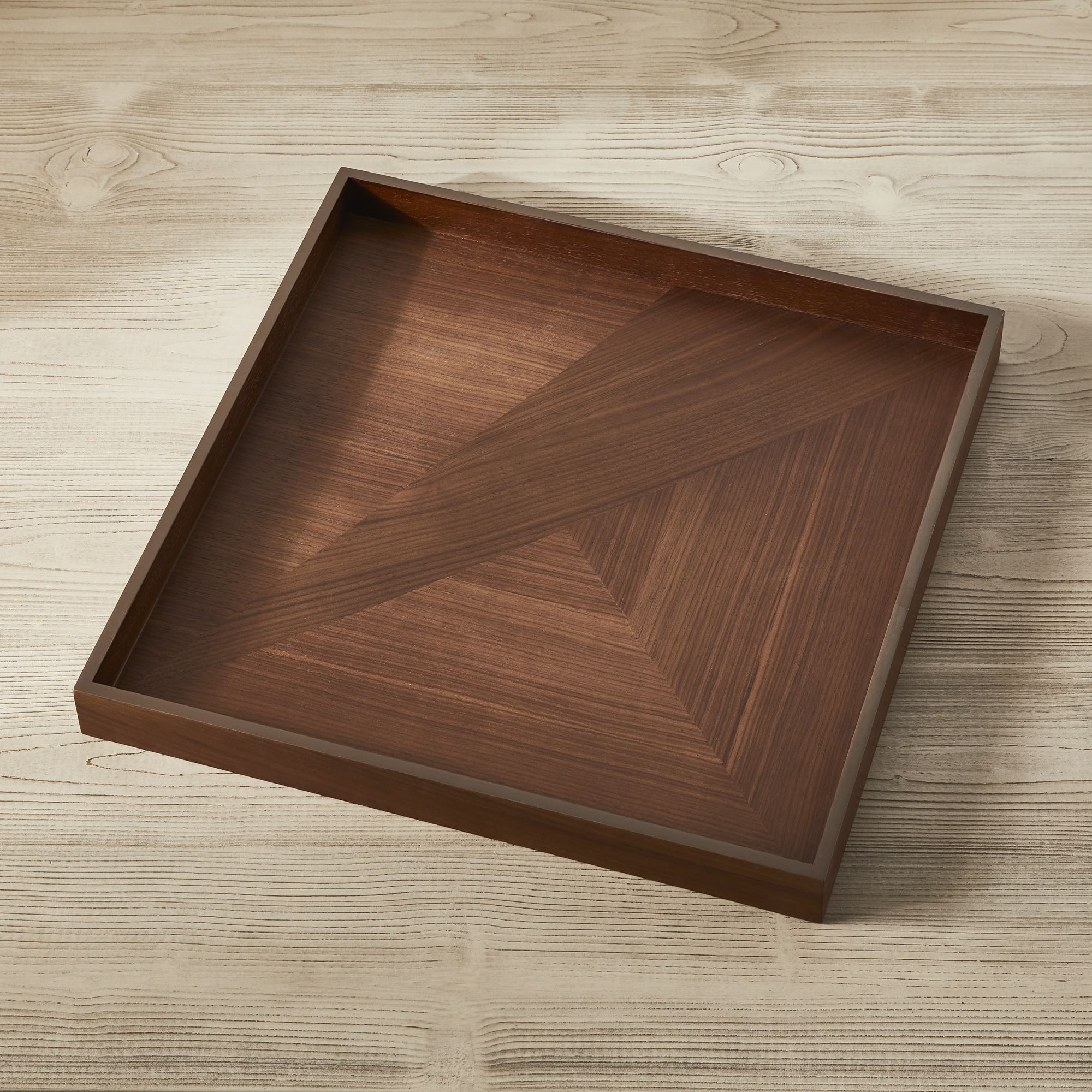 Modern Marquetry Wood Trays - Walnut | West Elm