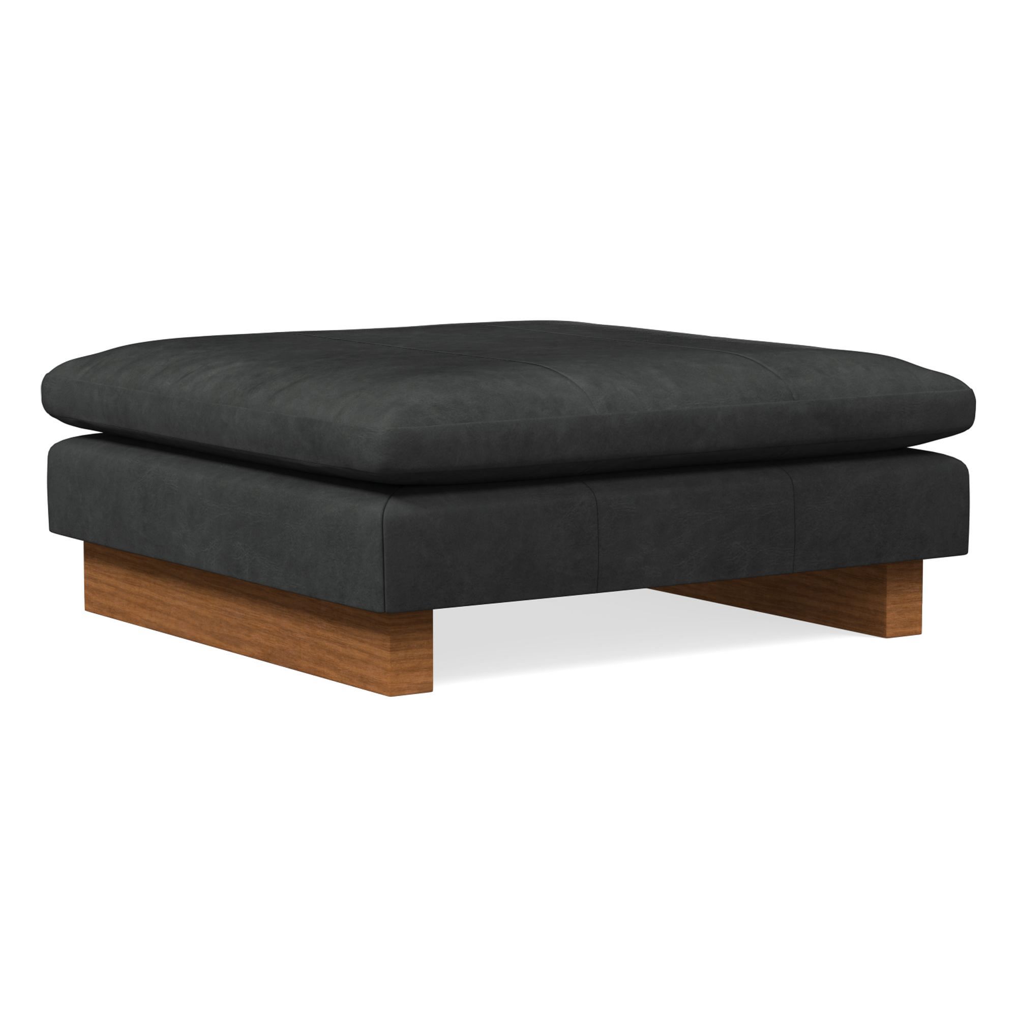 Harmony Leather Ottoman | West Elm