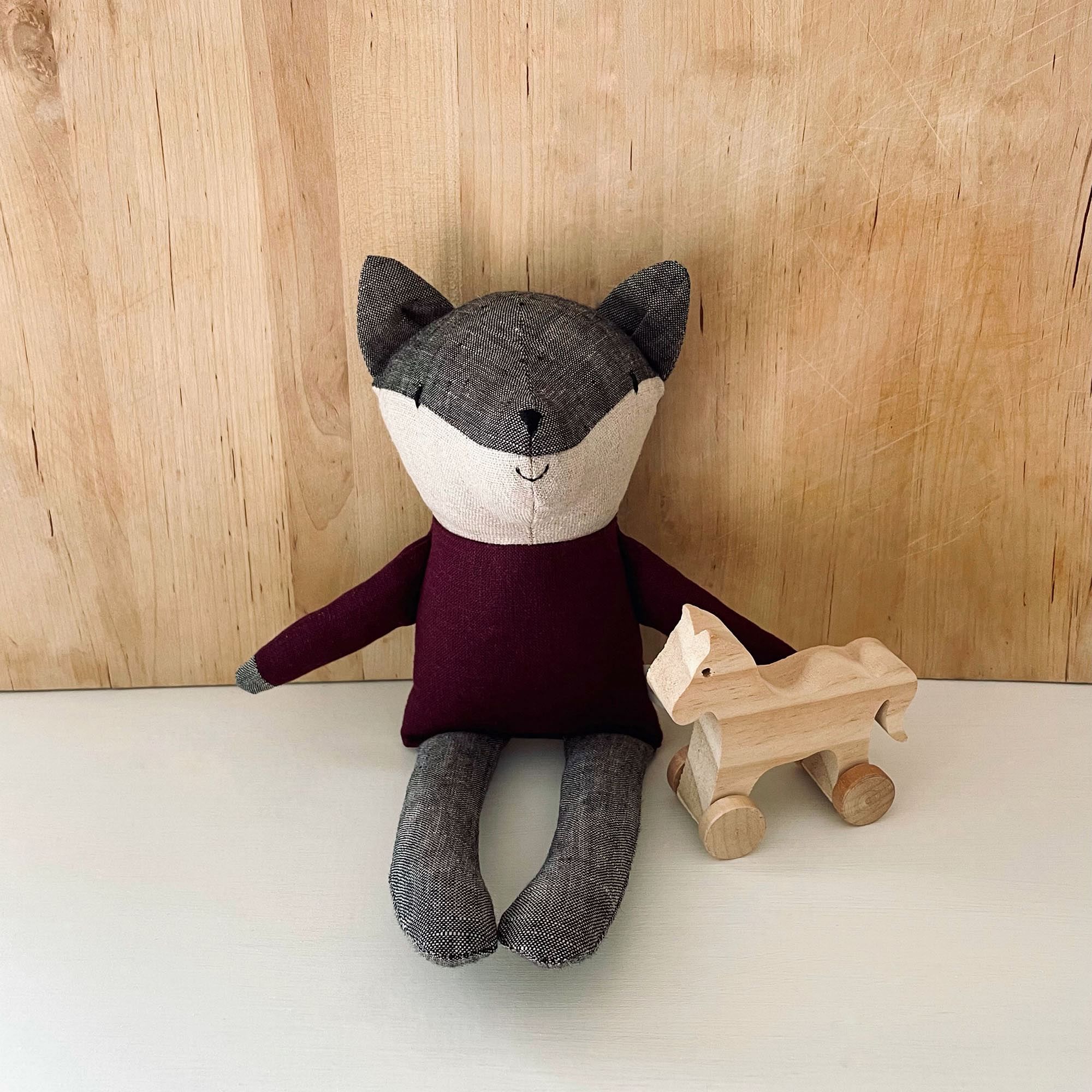 Lille Folk Shop Stuffed Animal - Gray Wolf | West Elm