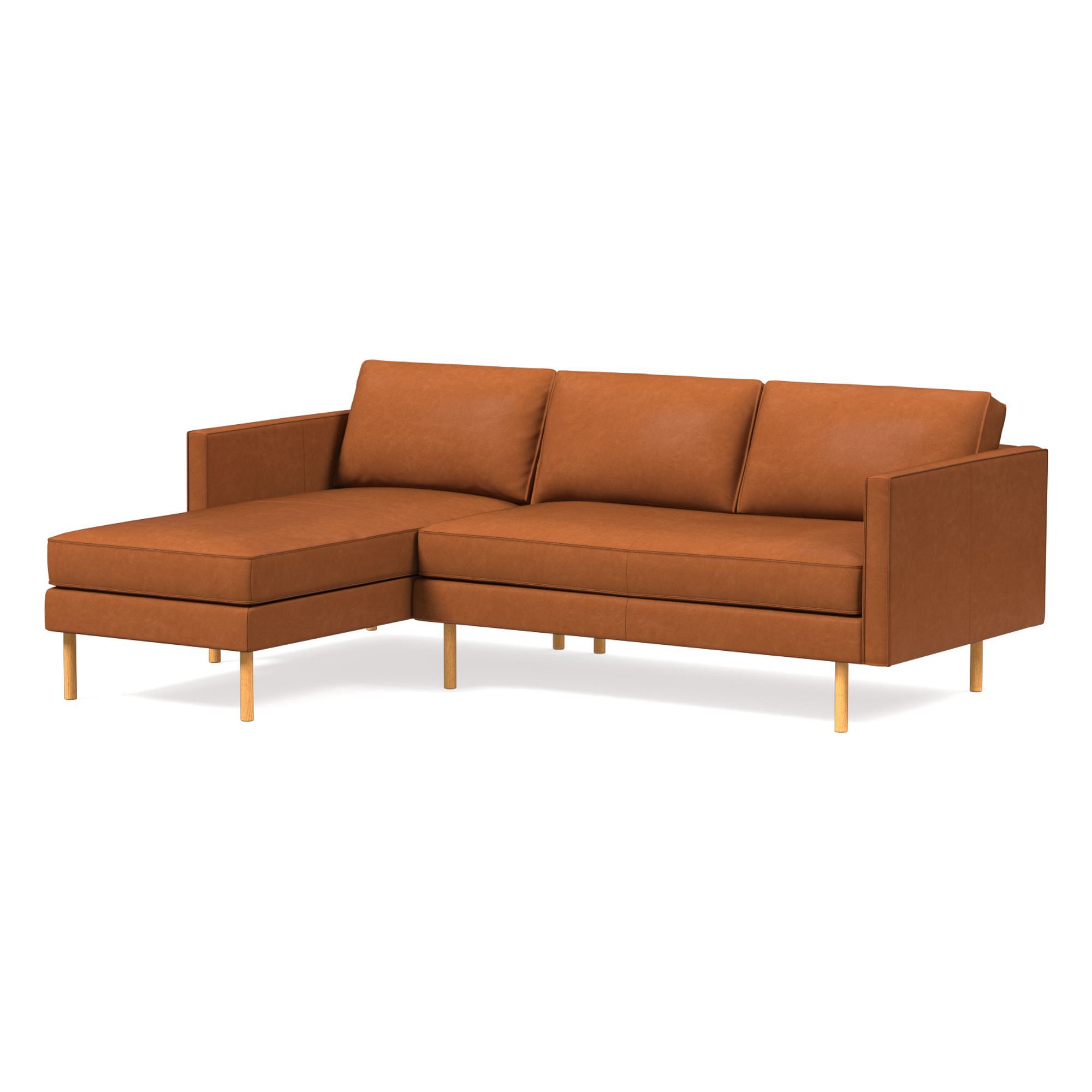 Eddy Leather 2-Piece Chaise Sectional (92") | West Elm