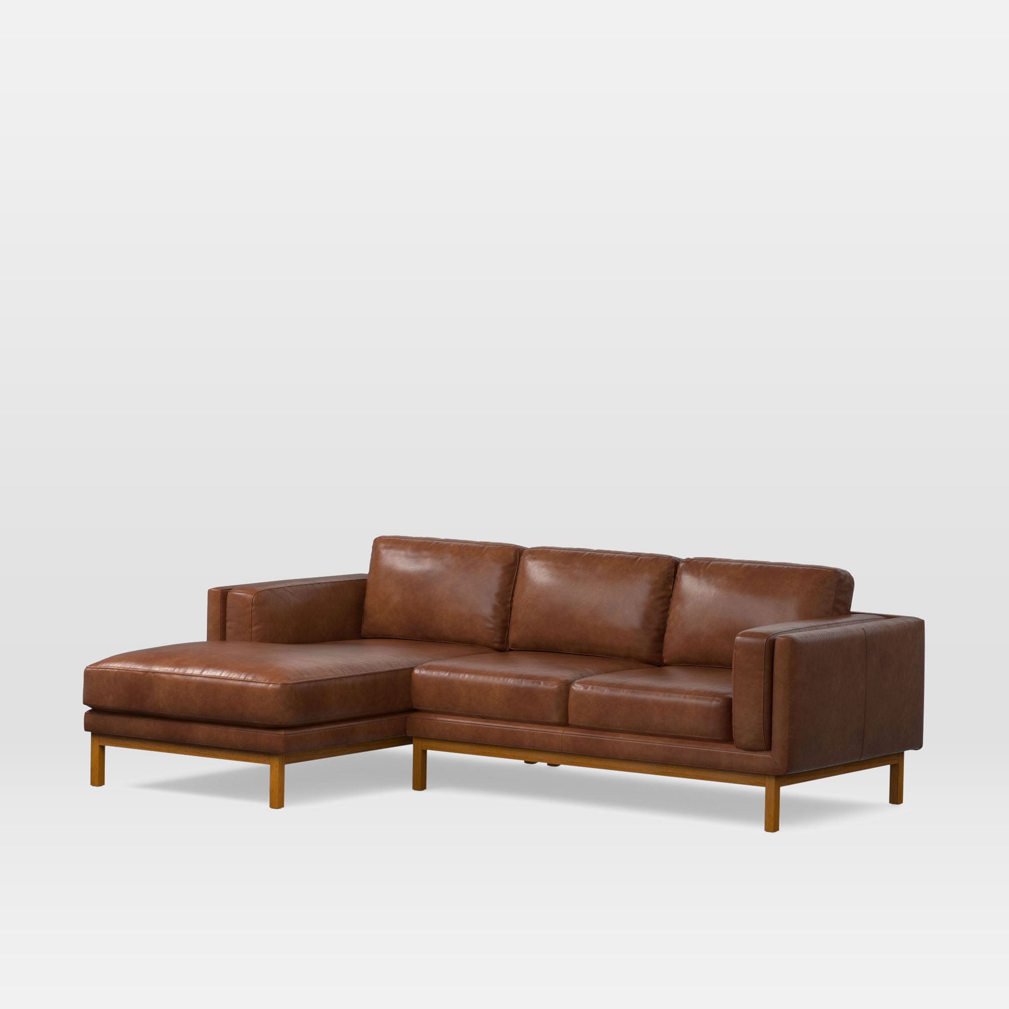 Dekalb 2 Piece Leather Sectional Sofa | With Chaise West Elm