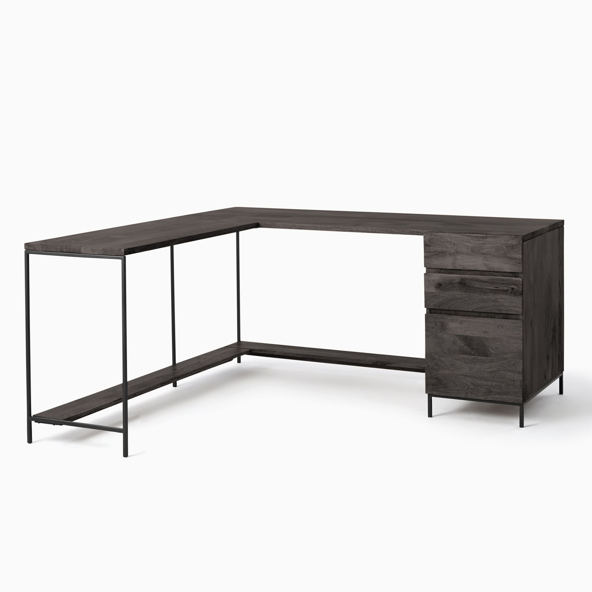 Industrial Modular L-Shaped Desk & File Cabinet | West Elm