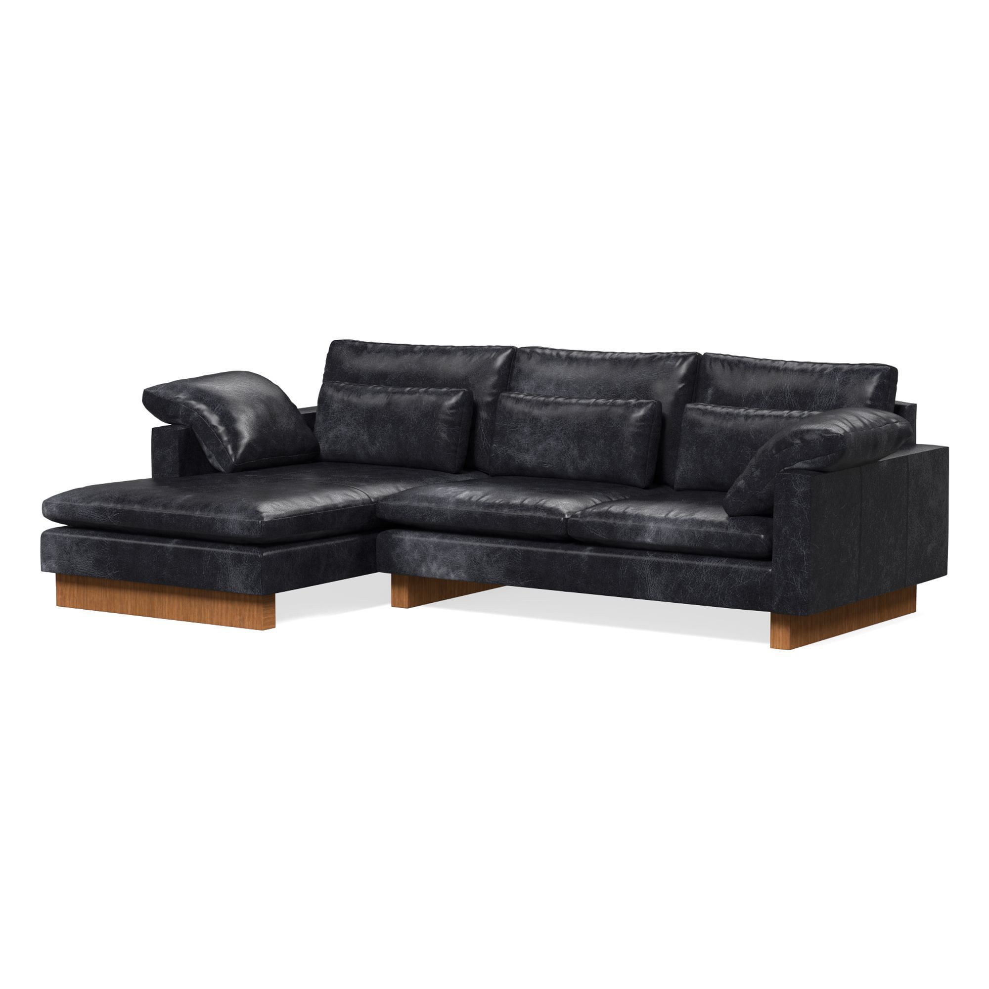 Harmony Leather 2-Piece Chaise Sectional (117") | West Elm