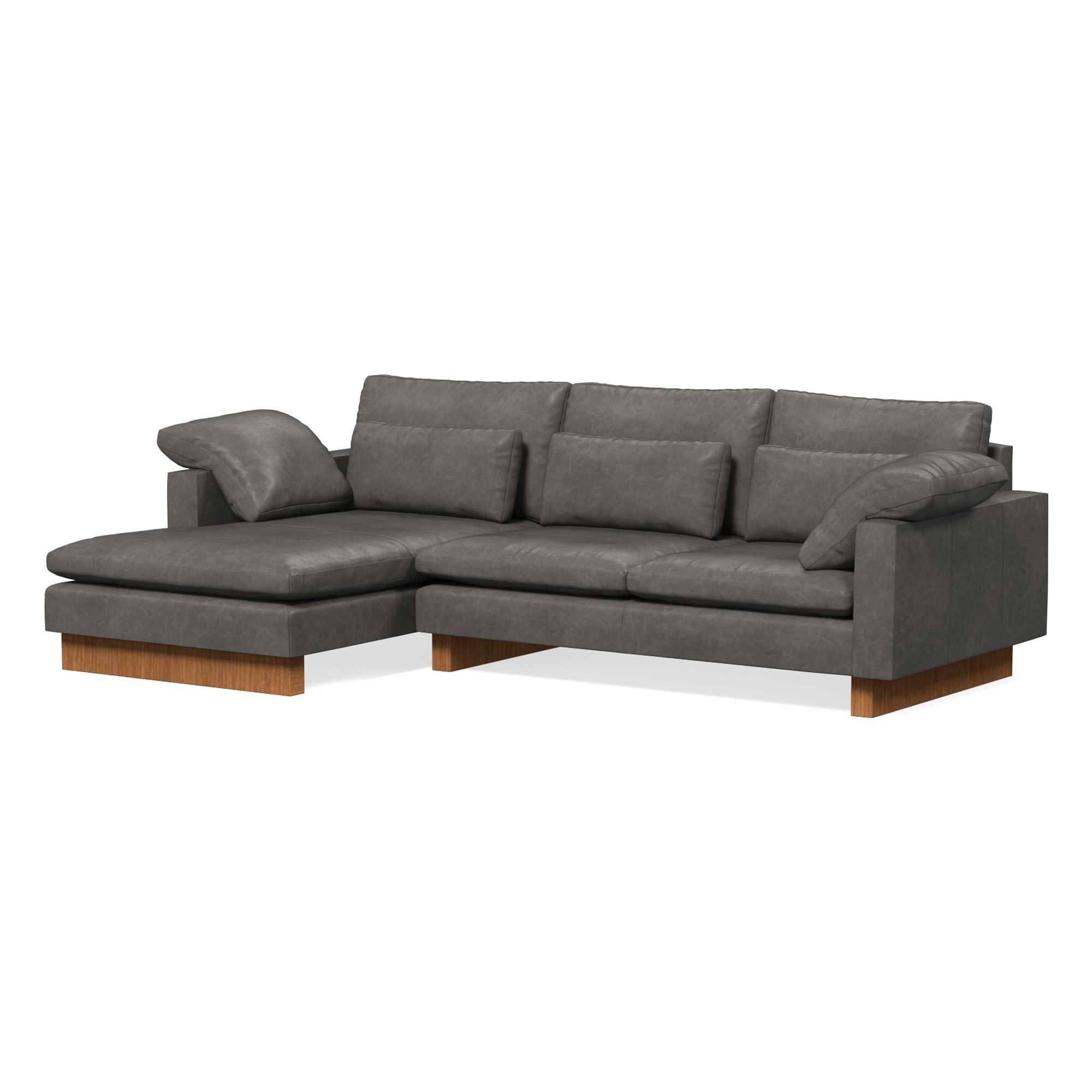 Harmony Leather 2-Piece Chaise Sectional (117") | West Elm