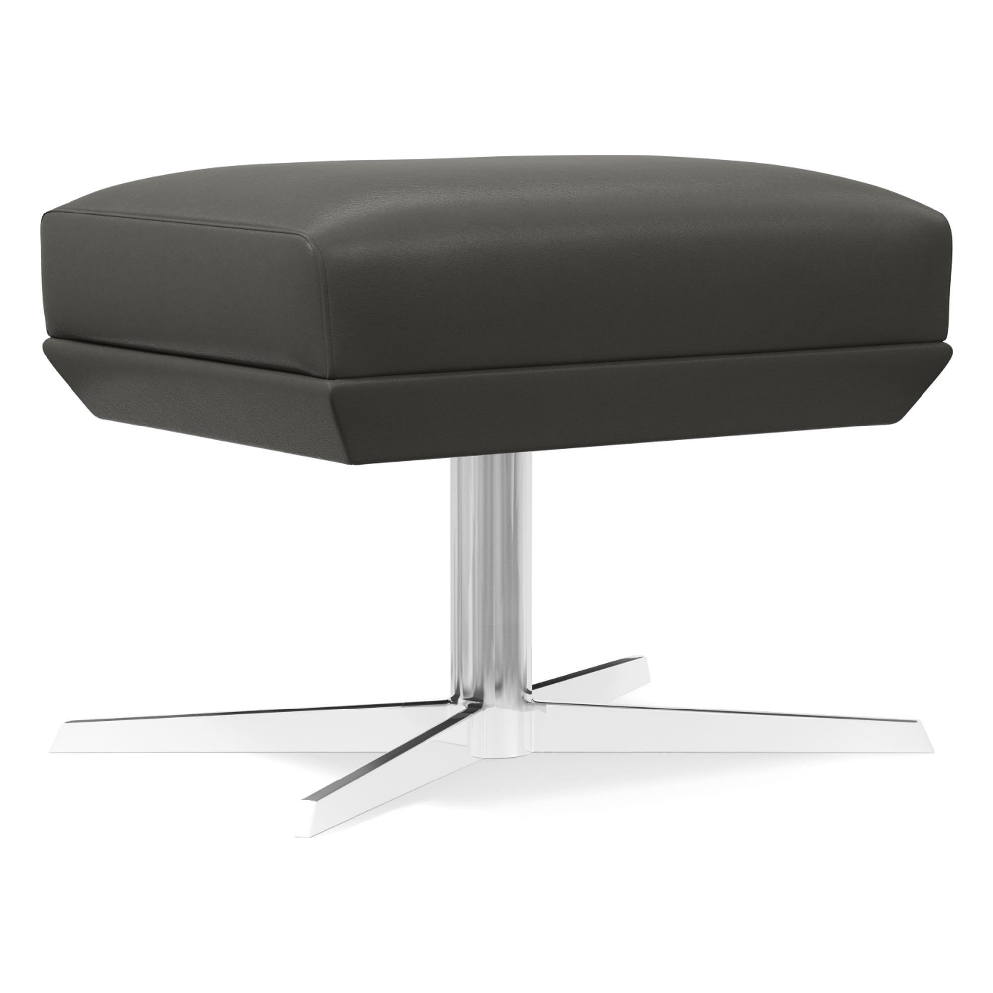 Austin Leather Swivel Ottoman | West Elm