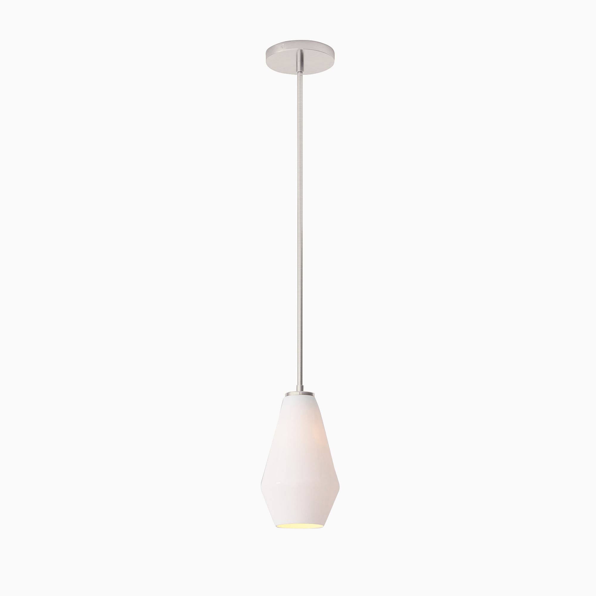 Sculptural Glass Geo Pendant Light - Large (Clear) | West Elm