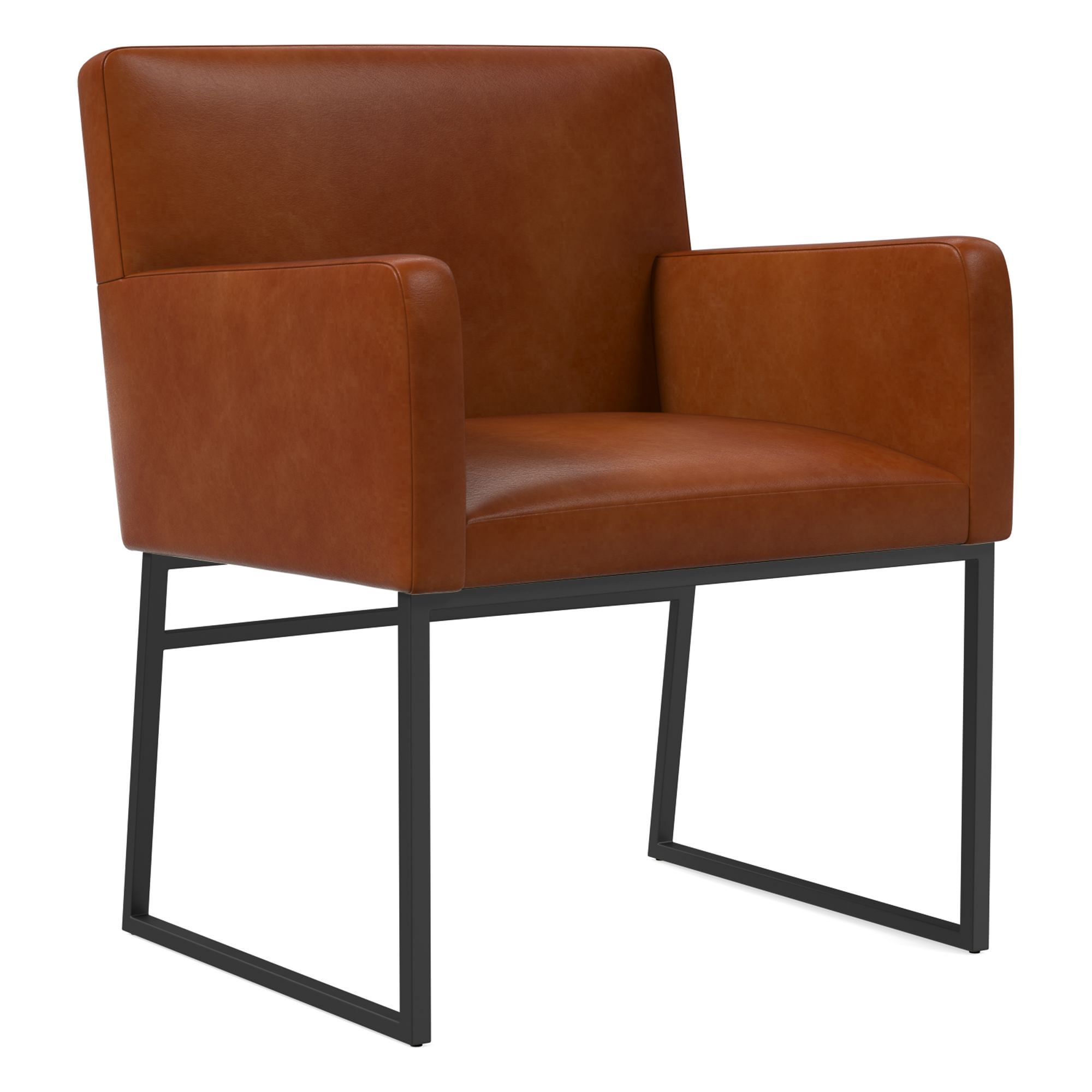 Range Leather Dining Arm Chair | West Elm