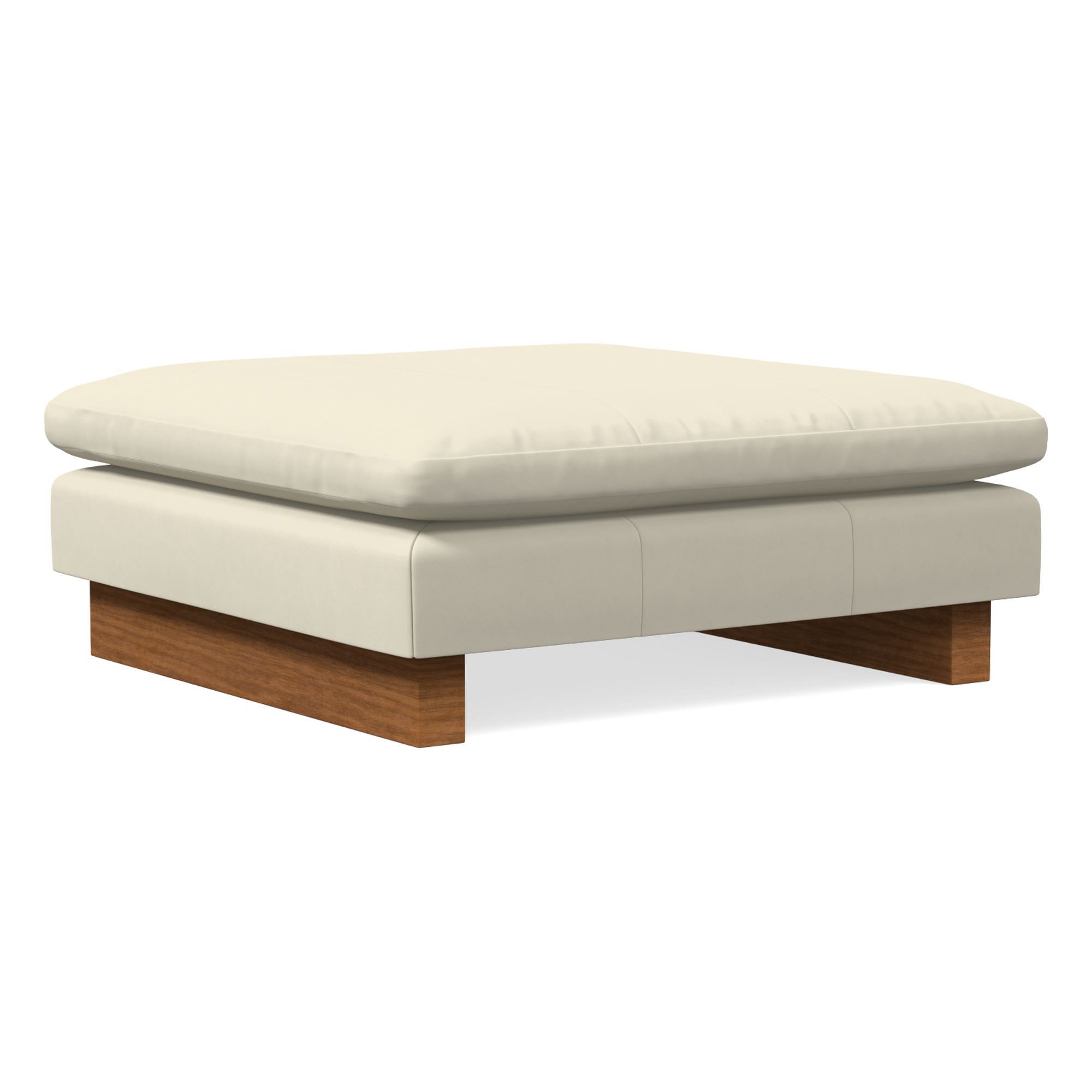 Harmony Leather Ottoman | West Elm