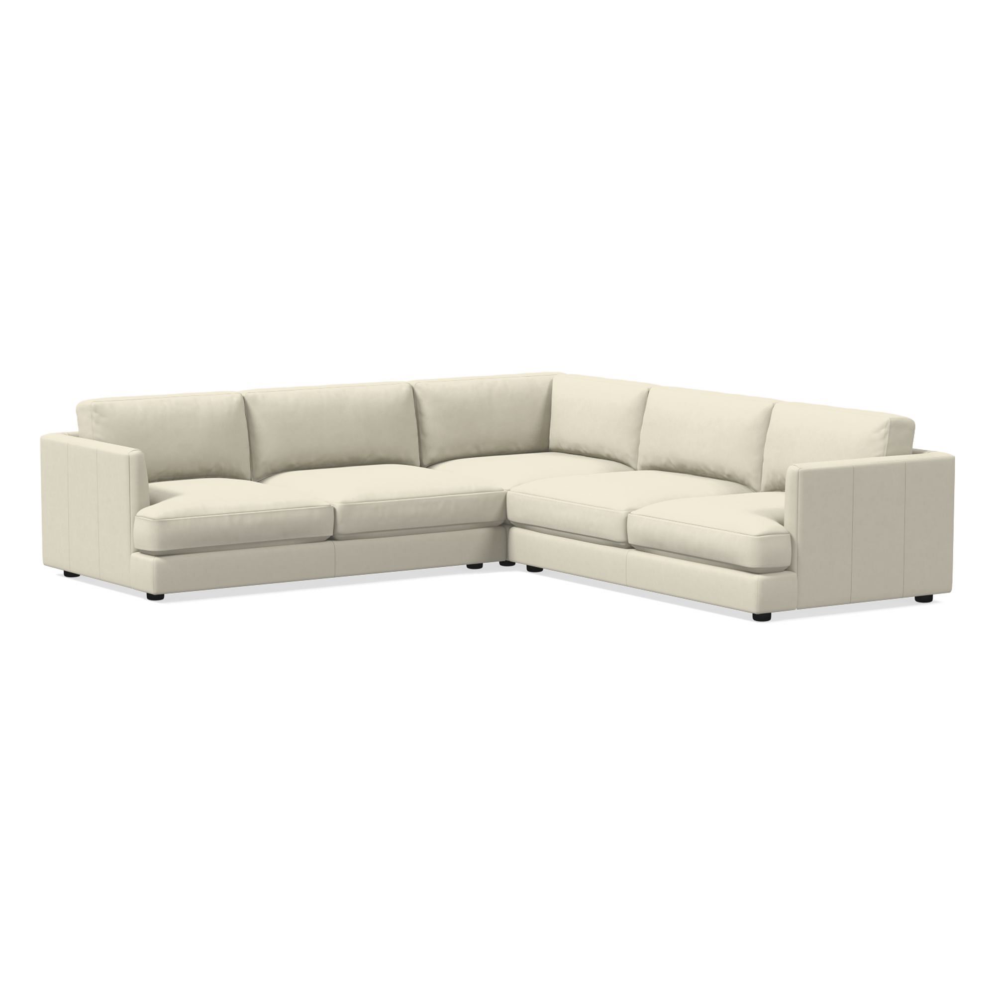 Haven Leather 3 Piece L-Shaped Sectional | Sofa With Chaise West Elm