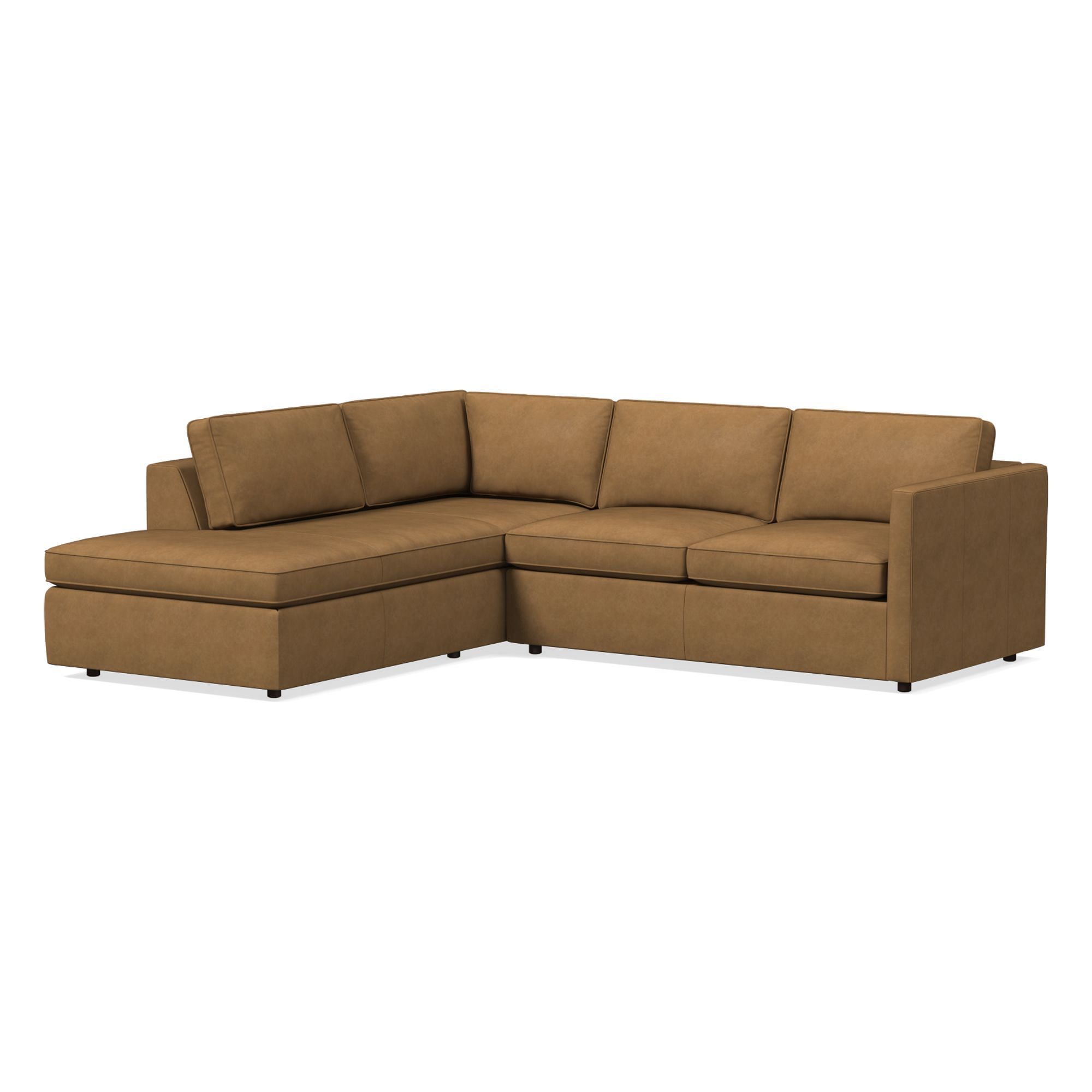 Harris Leather 2-Piece Bumper Chaise Sectional (106"–116") | West Elm